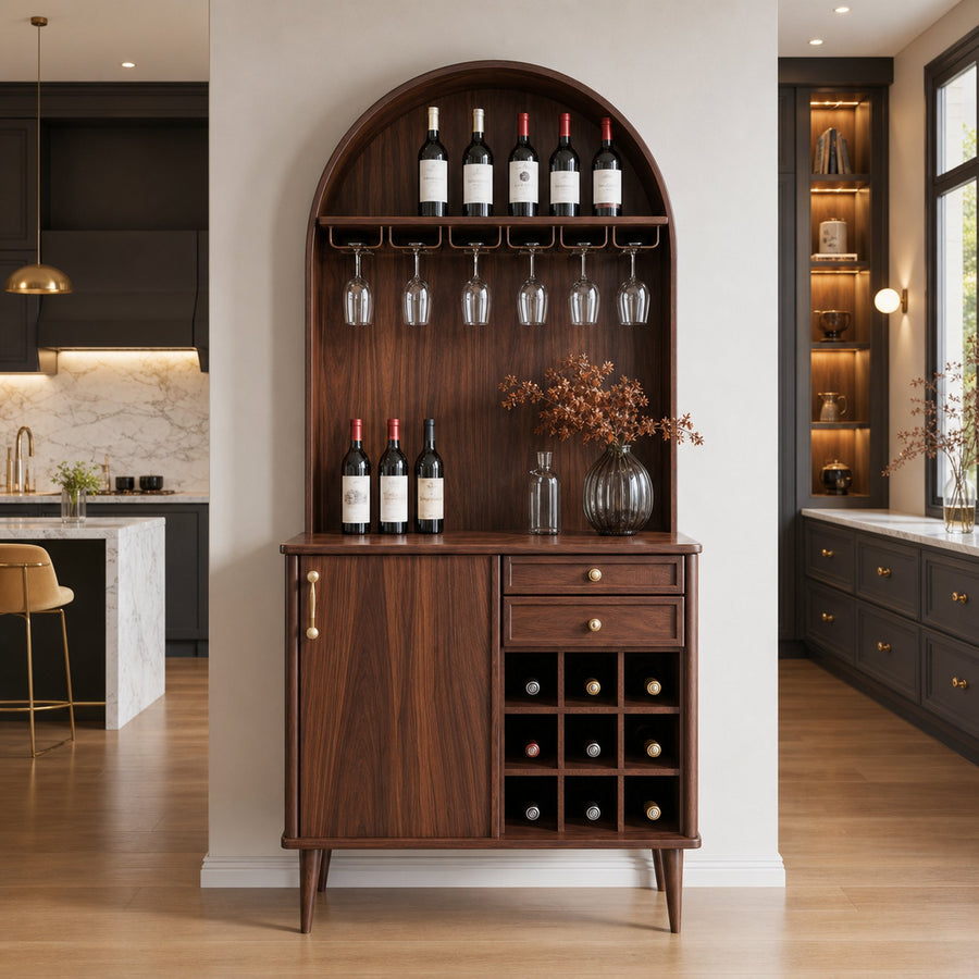 Classic Wine Cabinet With Storage For Dining Room