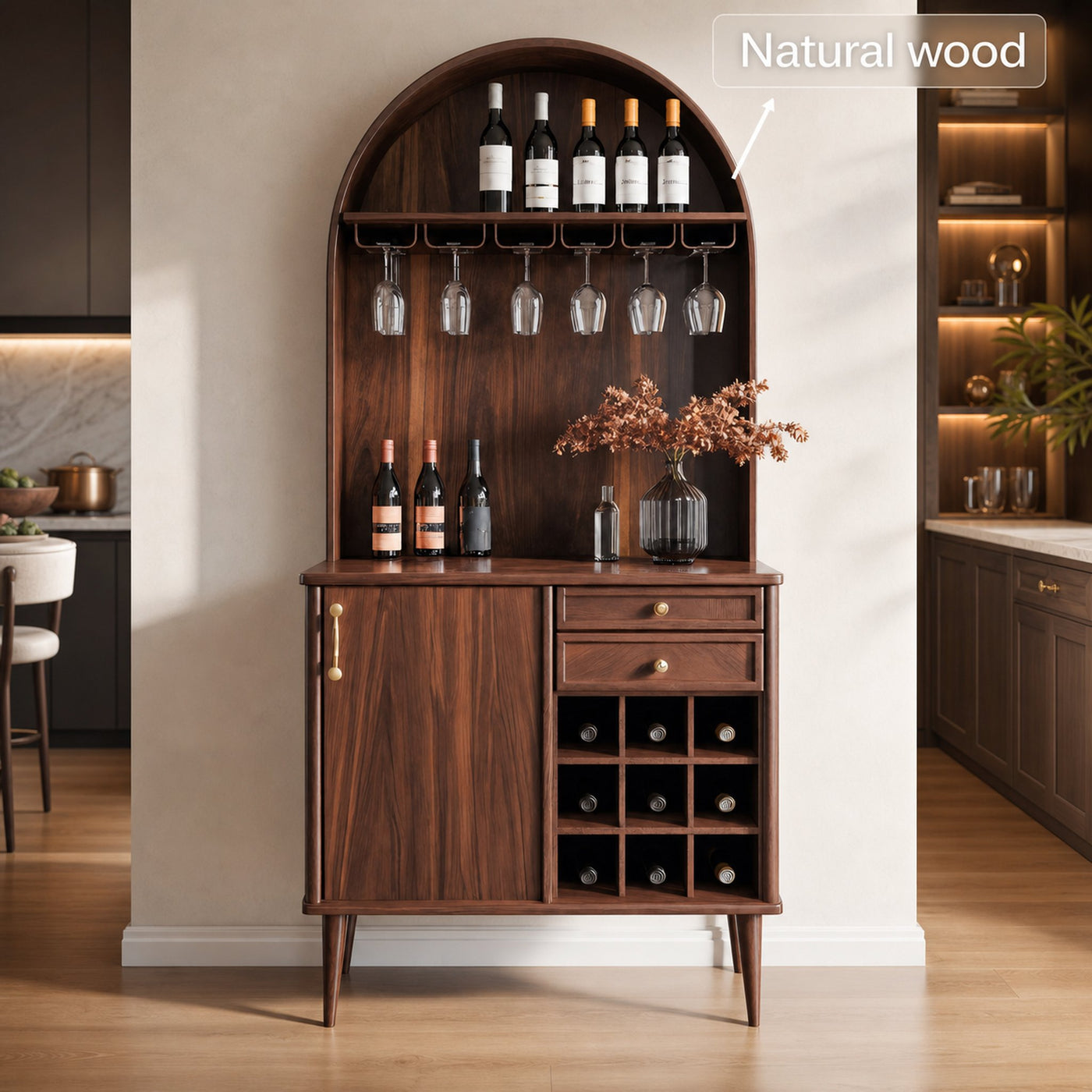 Classic Wine Cabinet With Storage For Dining Room - product view 6
