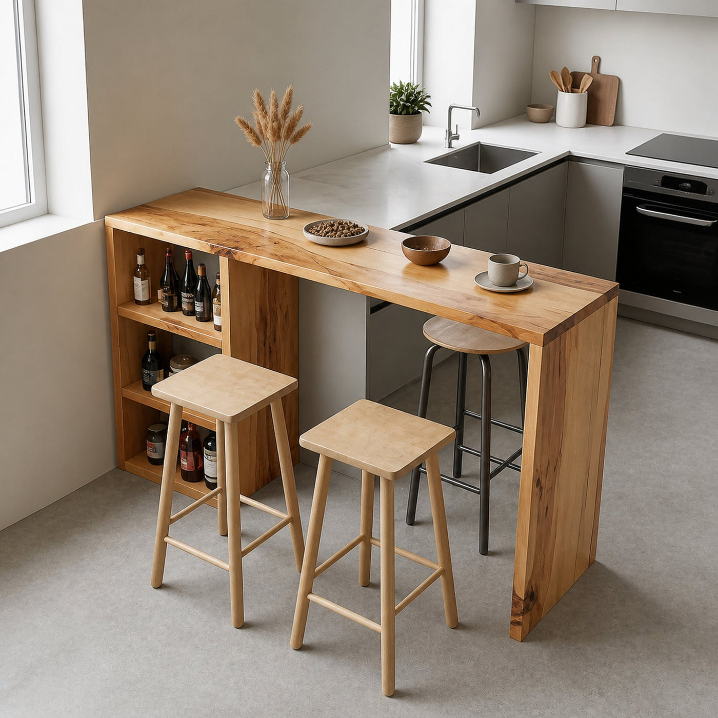 Compact Bar Table With Storage For Small Dining Area