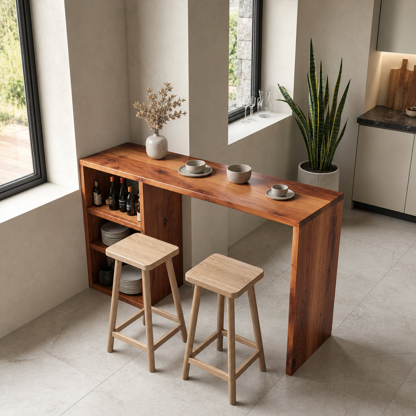 Compact Bar Table With Storage For Small Dining Area - product view 6