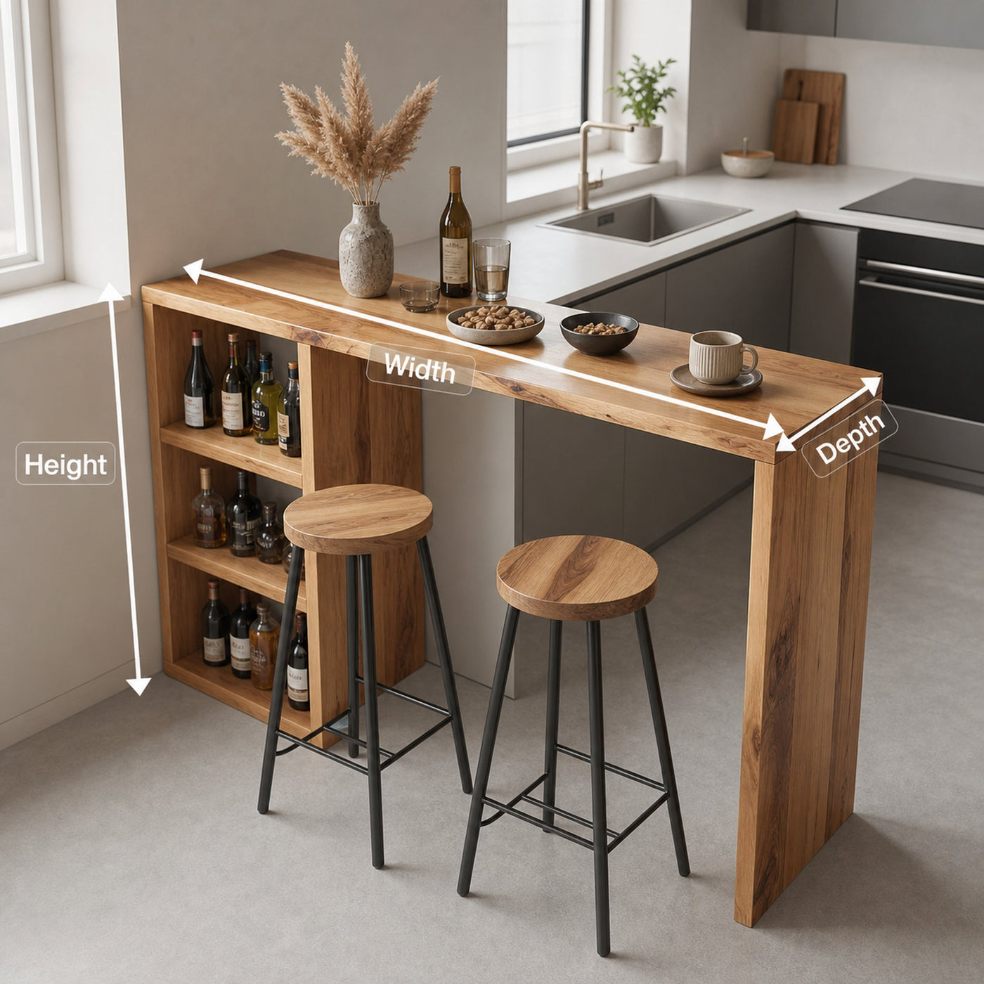 Compact Bar Table With Storage For Small Dining Area - product view 8