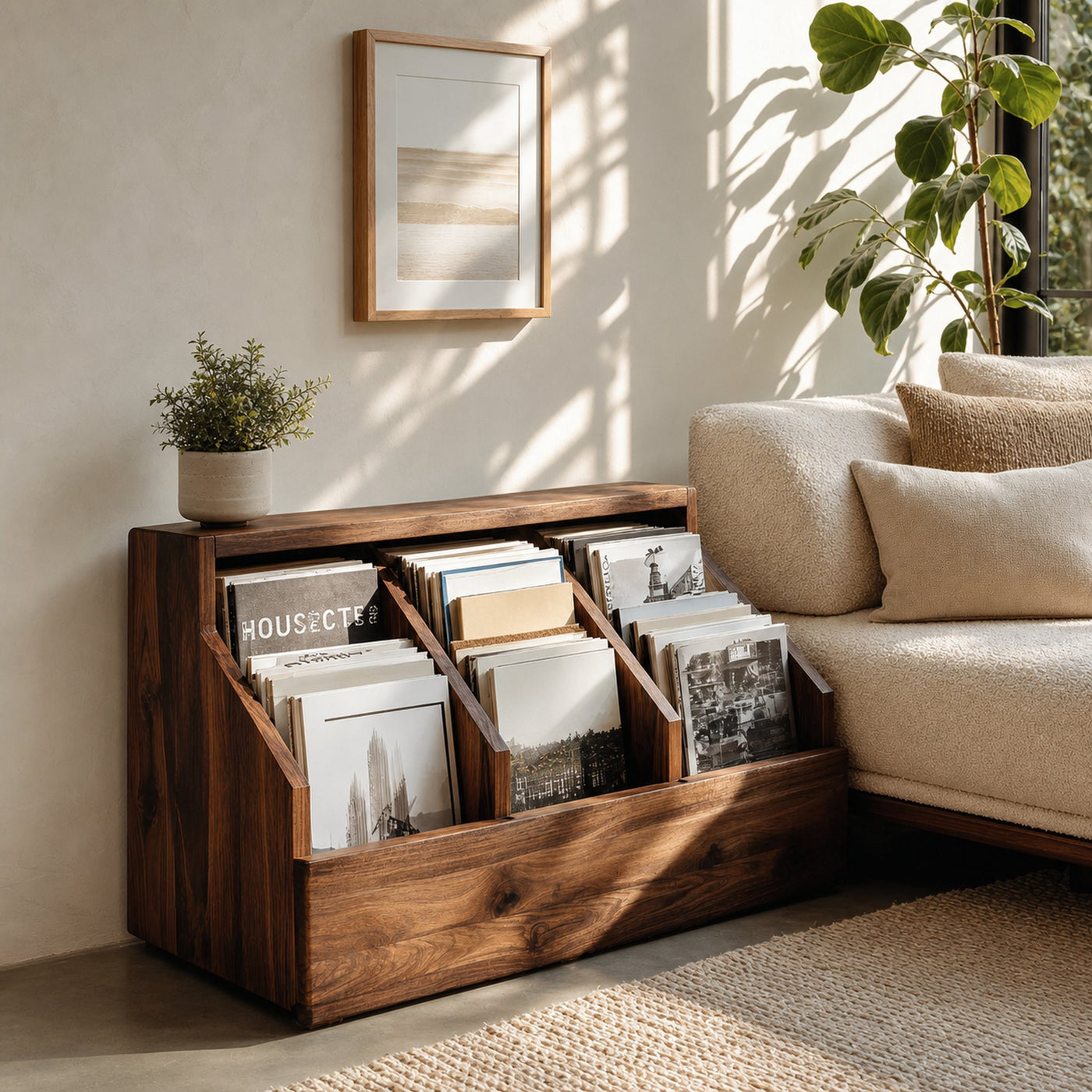 Contemporary Angled Pocket Magazine Rack For Living Room