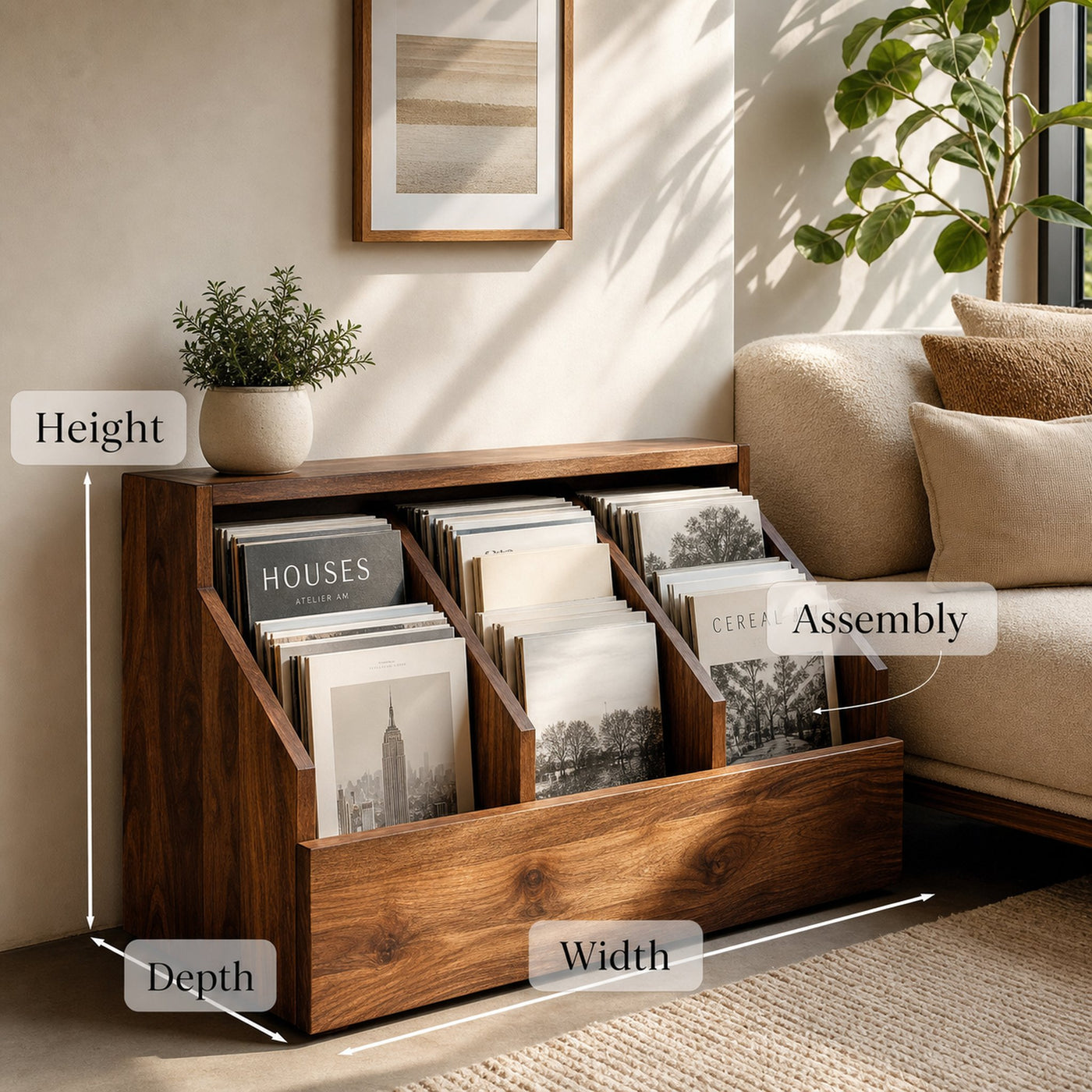 Contemporary Angled Pocket Magazine Rack For Living Room - product view 8