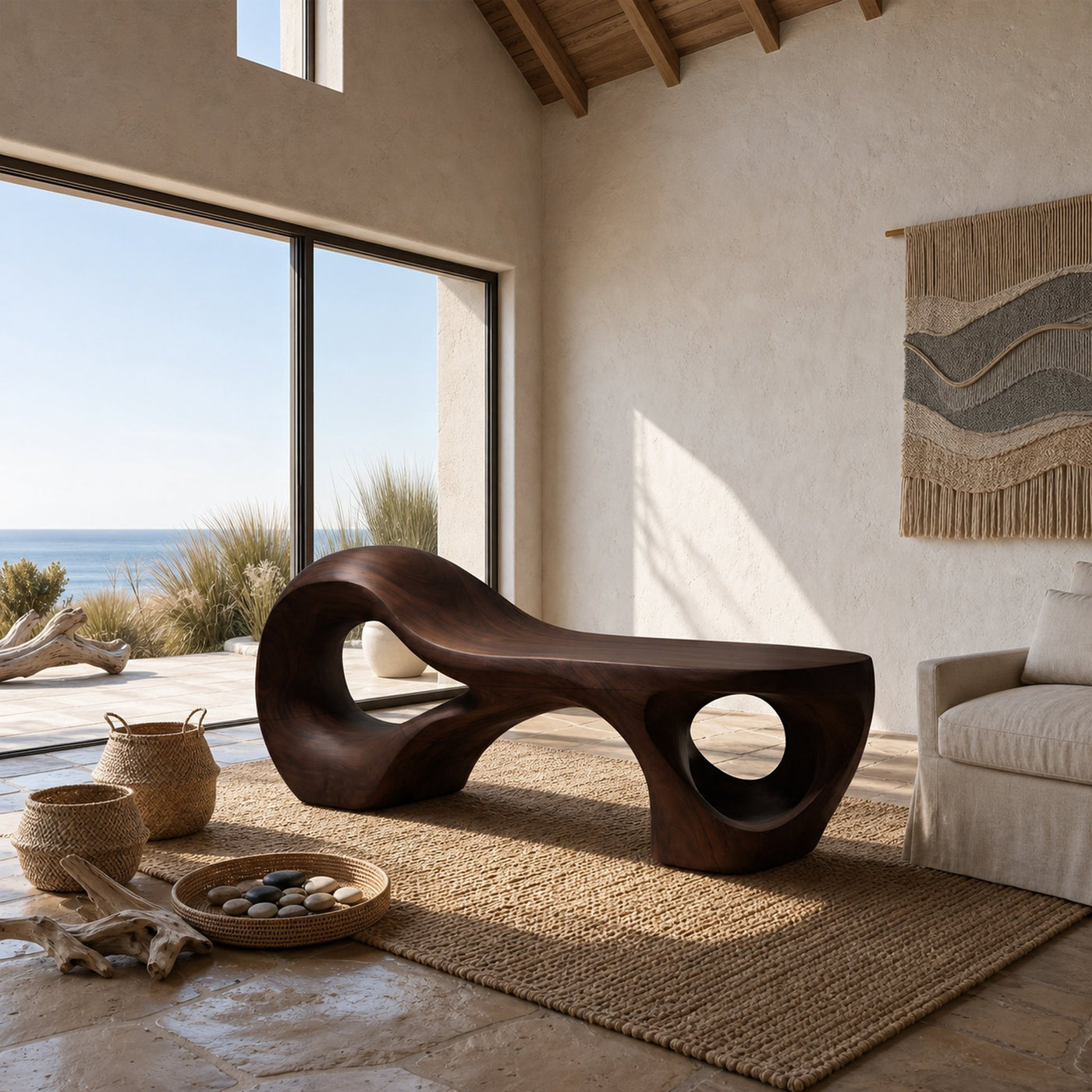 Contemporary Arched Cutout Bench For Courtyard Interior Area - product view 7