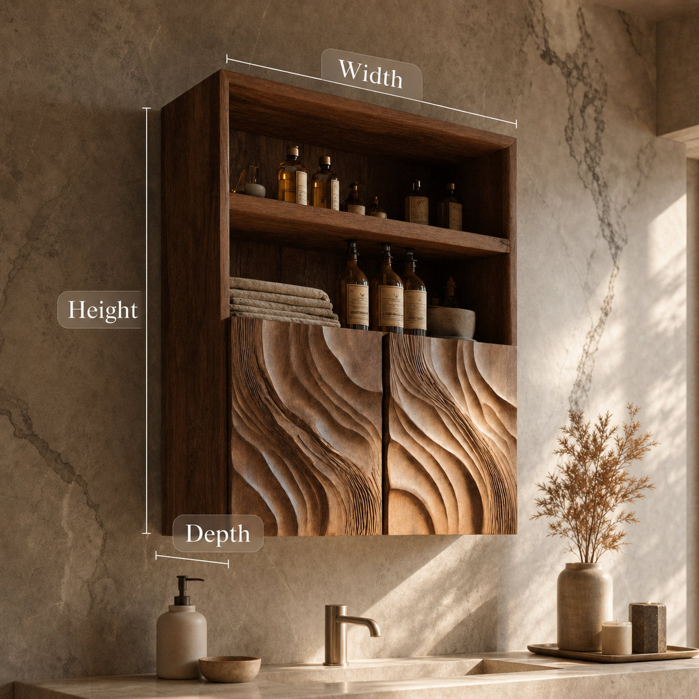 Contemporary Bathroom Cabinet Open Shelf Design For Bathroom - product view 6