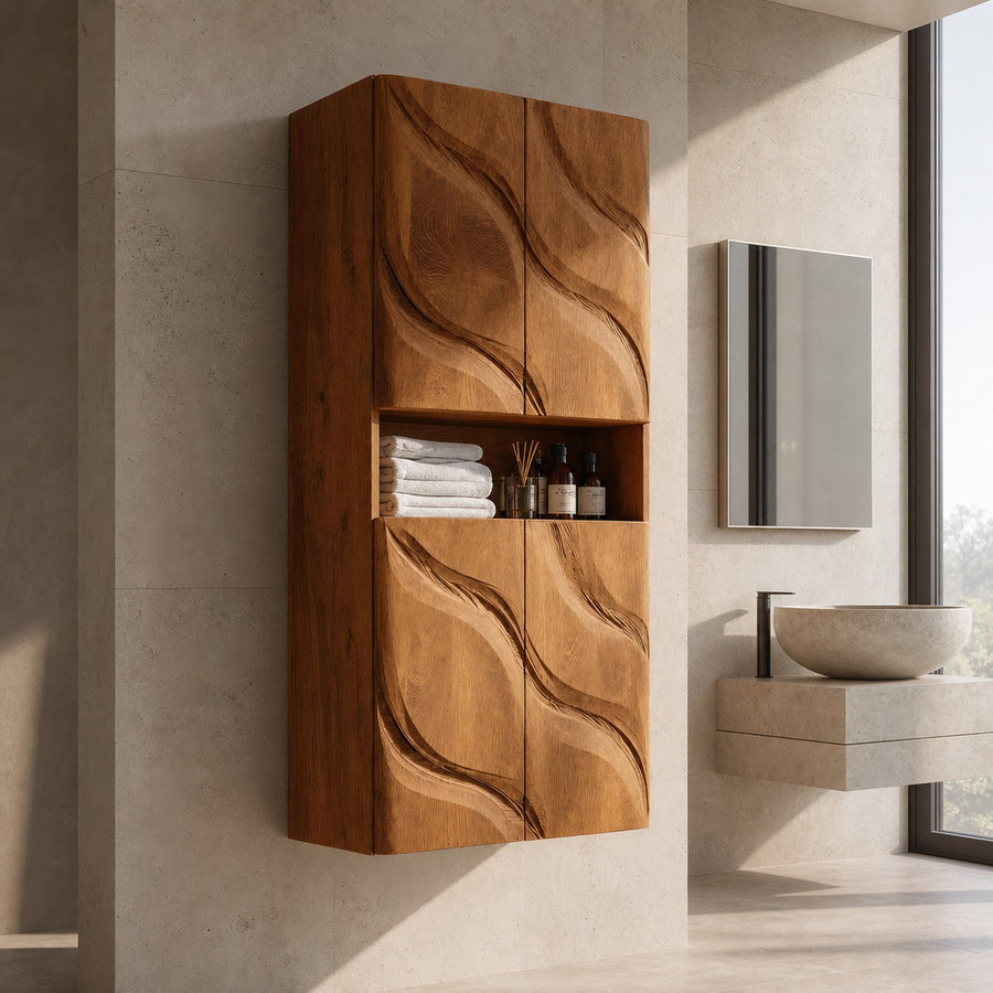 Contemporary Bathroom Cabinet Waves Design For Bathroom