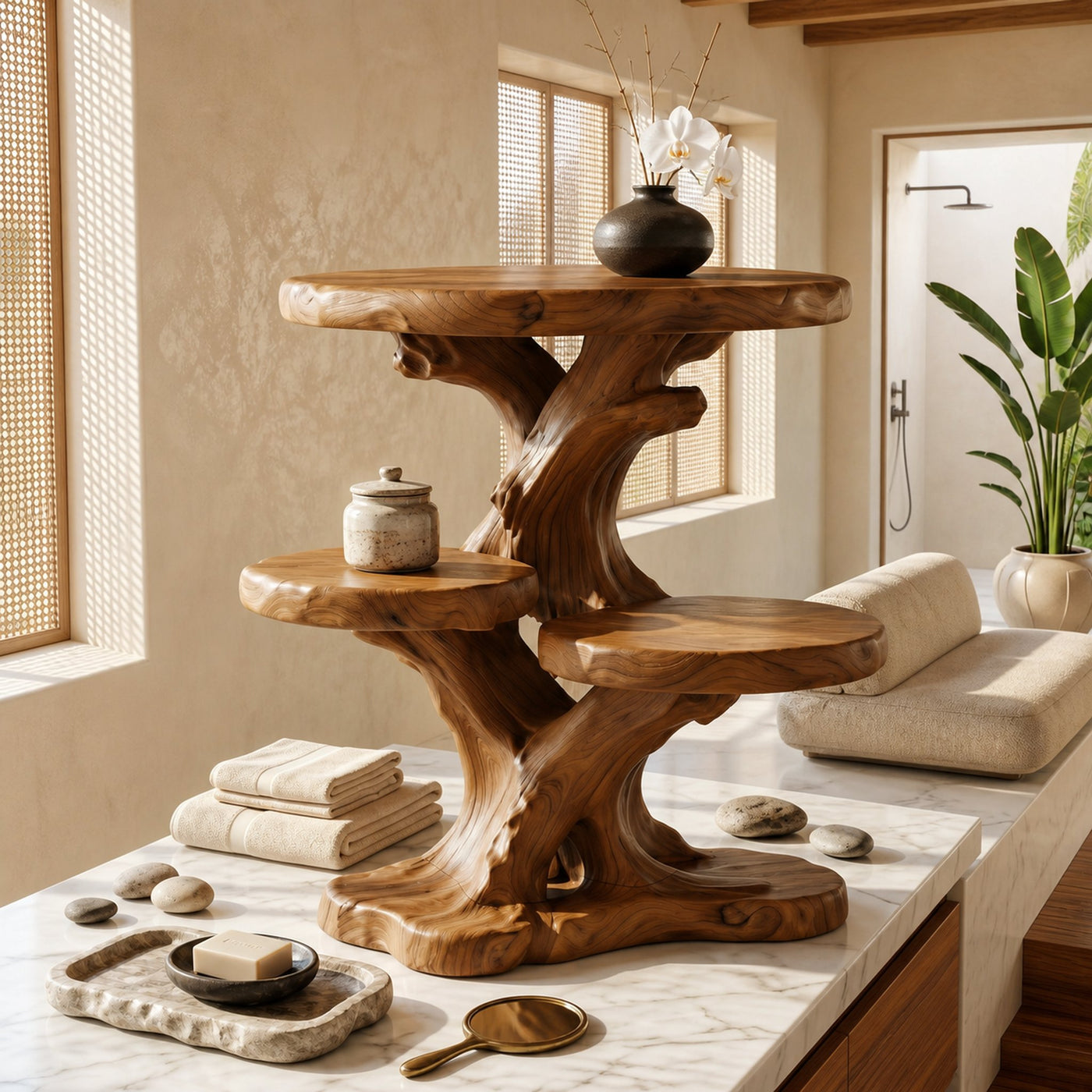 Contemporary Bathroom Counter Shelf With Architectural Design For Bathroom - product view 6