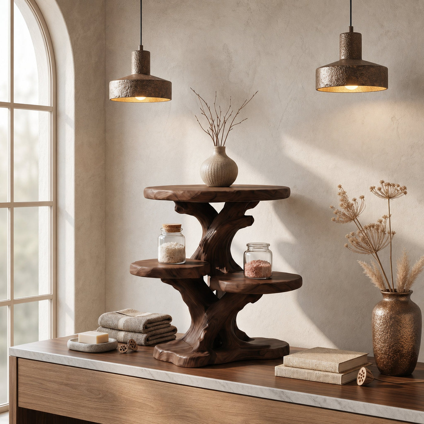 Contemporary Bathroom Counter Shelf With Architectural Design For Bathroom - product view 7
