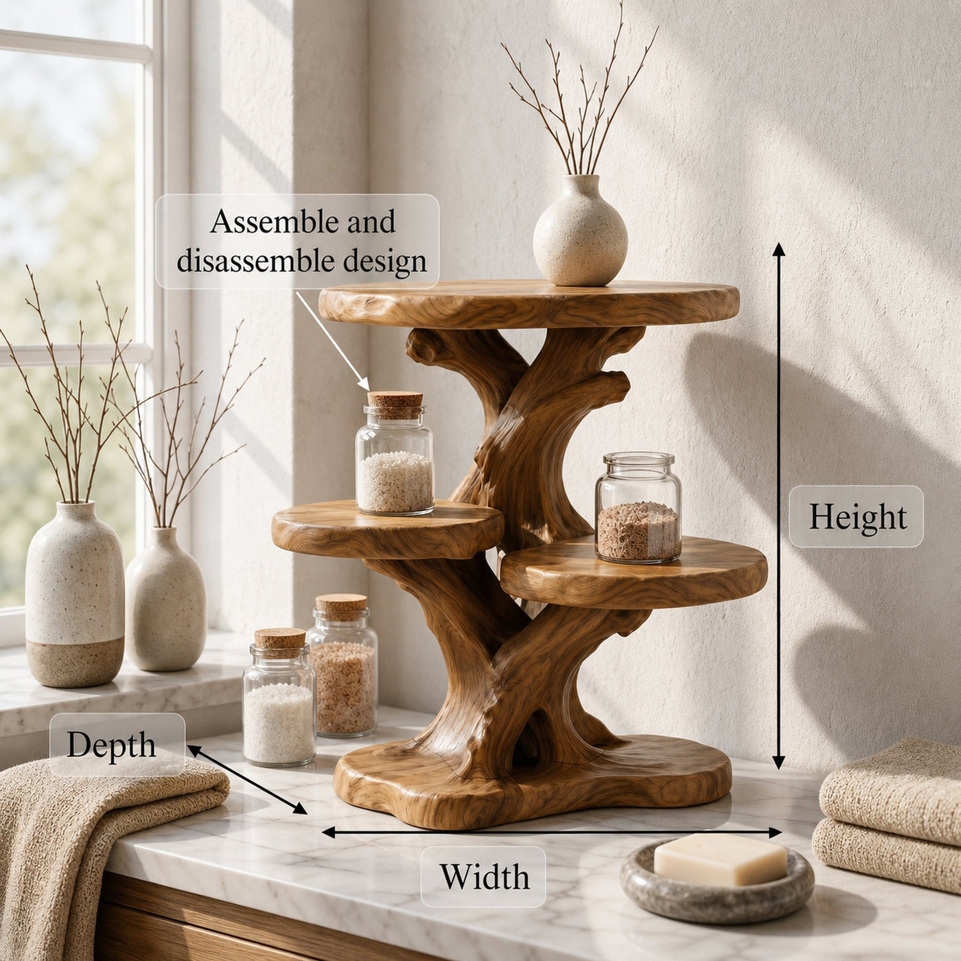Contemporary Bathroom Counter Shelf With Architectural Design For Bathroom - product view 8
