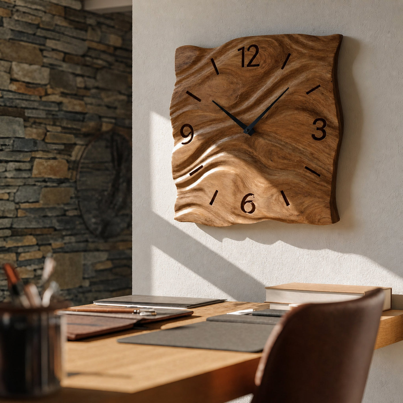 Contemporary Handcrafted Wall Clock For Living Room Interior