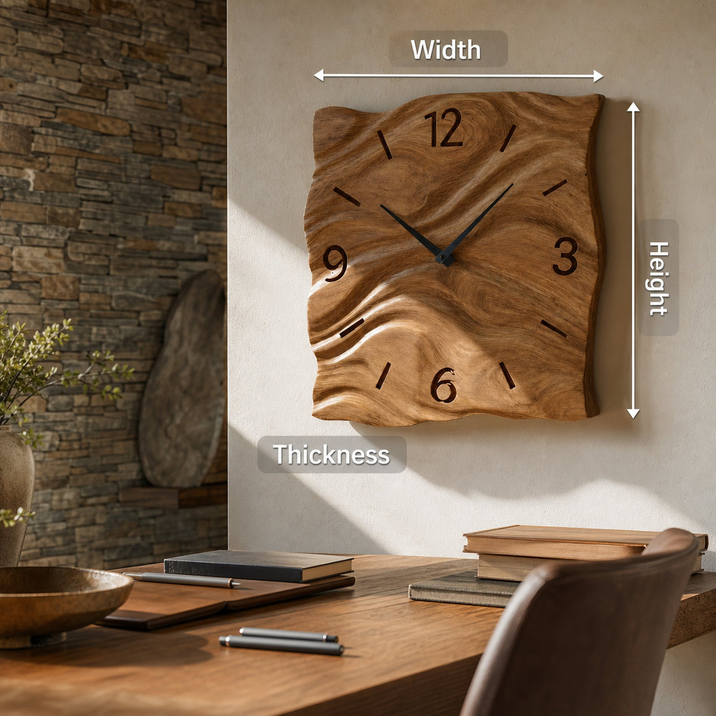 Contemporary Handcrafted Wall Clock For Living Room Interior - product view 8