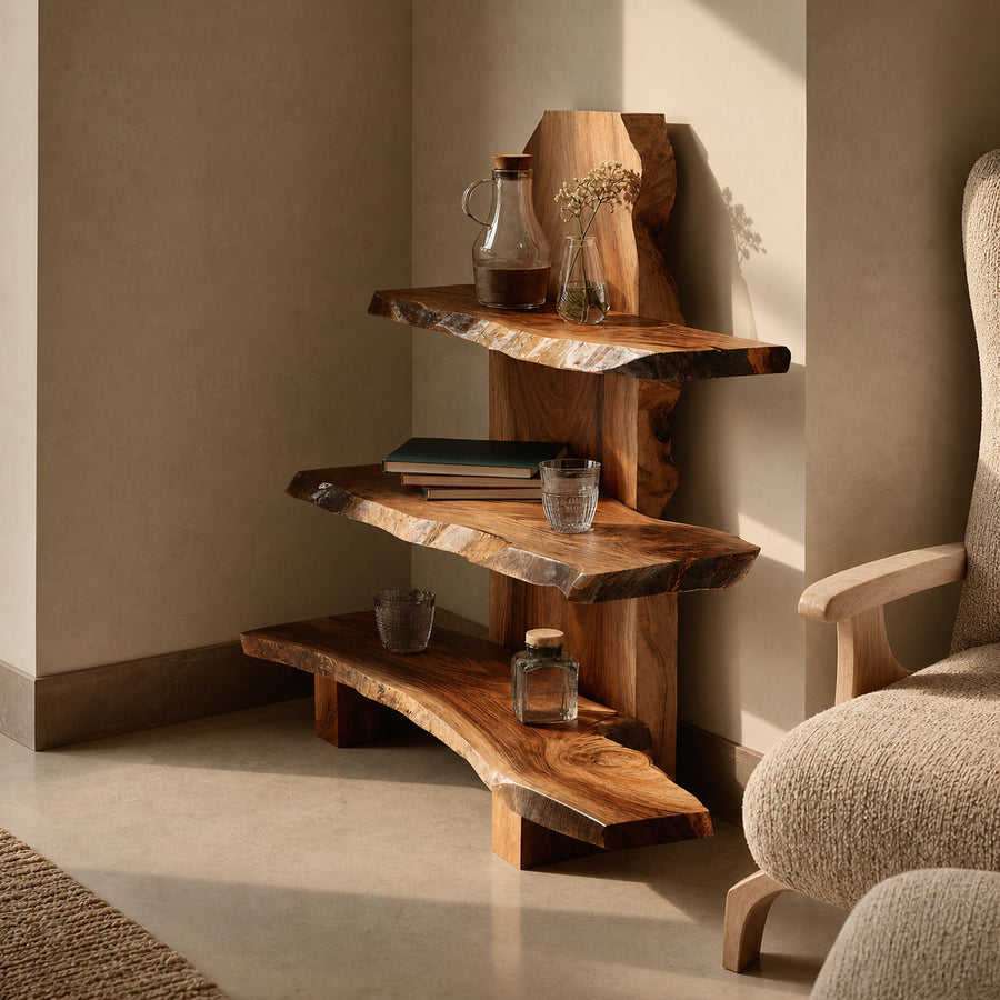 Contemporary Handmade Spice Shelf For Kitchen Storage And Decor