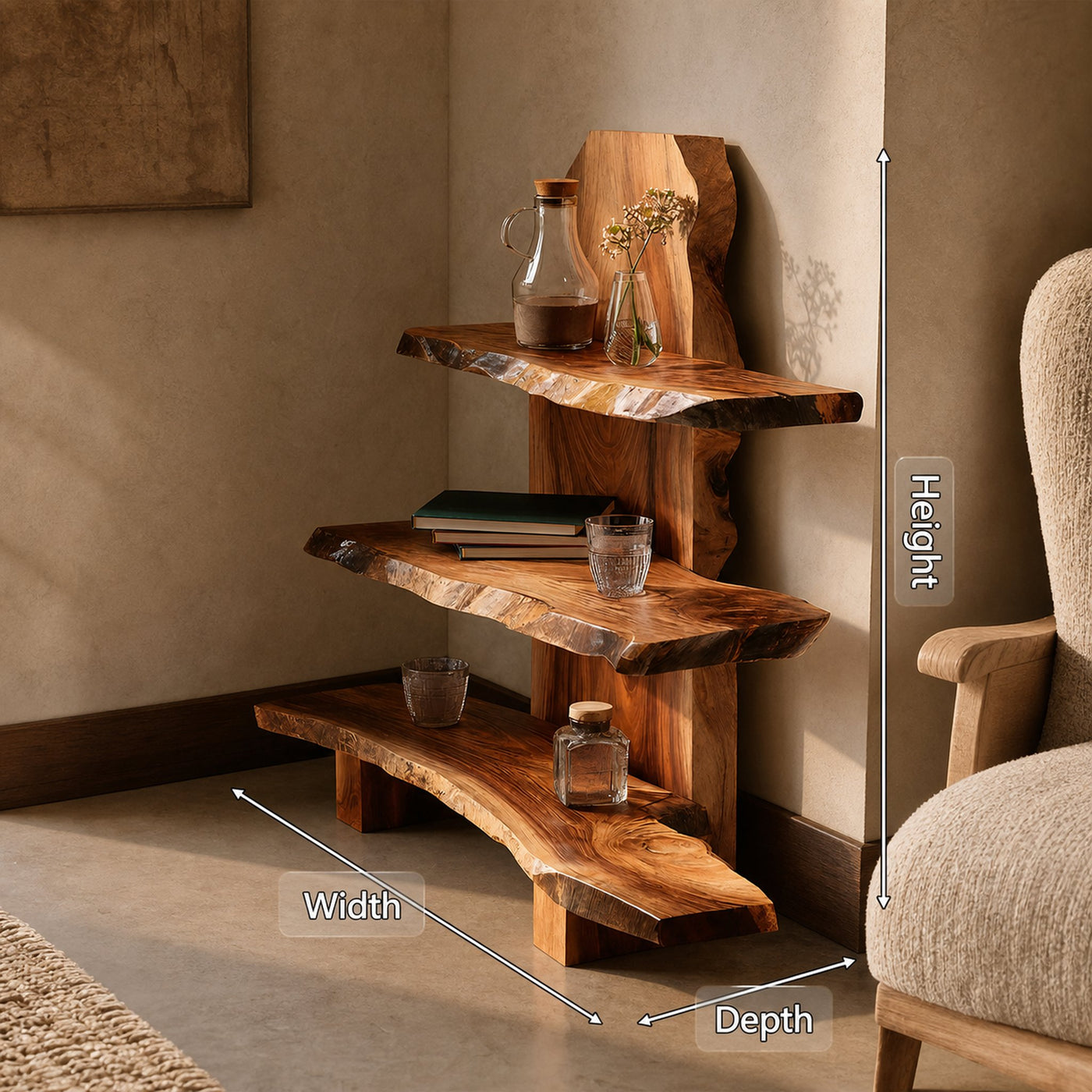 Contemporary Handmade Spice Shelf For Kitchen Storage And Decor - product view 8