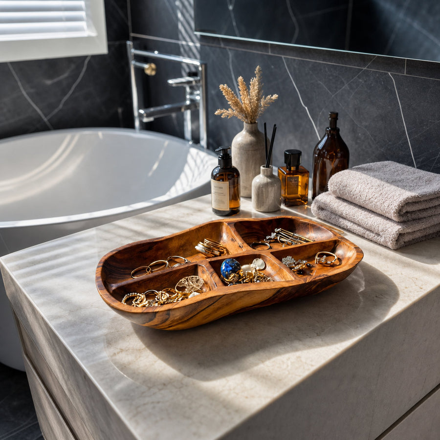 Contemporary Jewelry Tray Multi Compartment For Bathroom