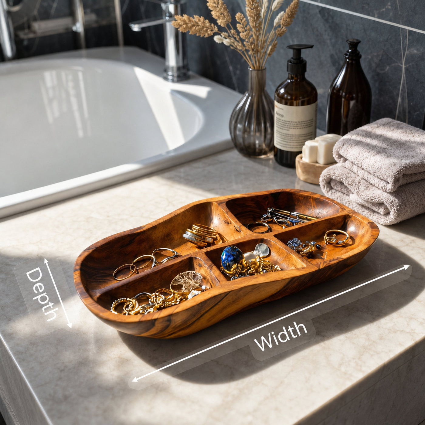 Contemporary Jewelry Tray Multi Compartment For Bathroom - product view 6