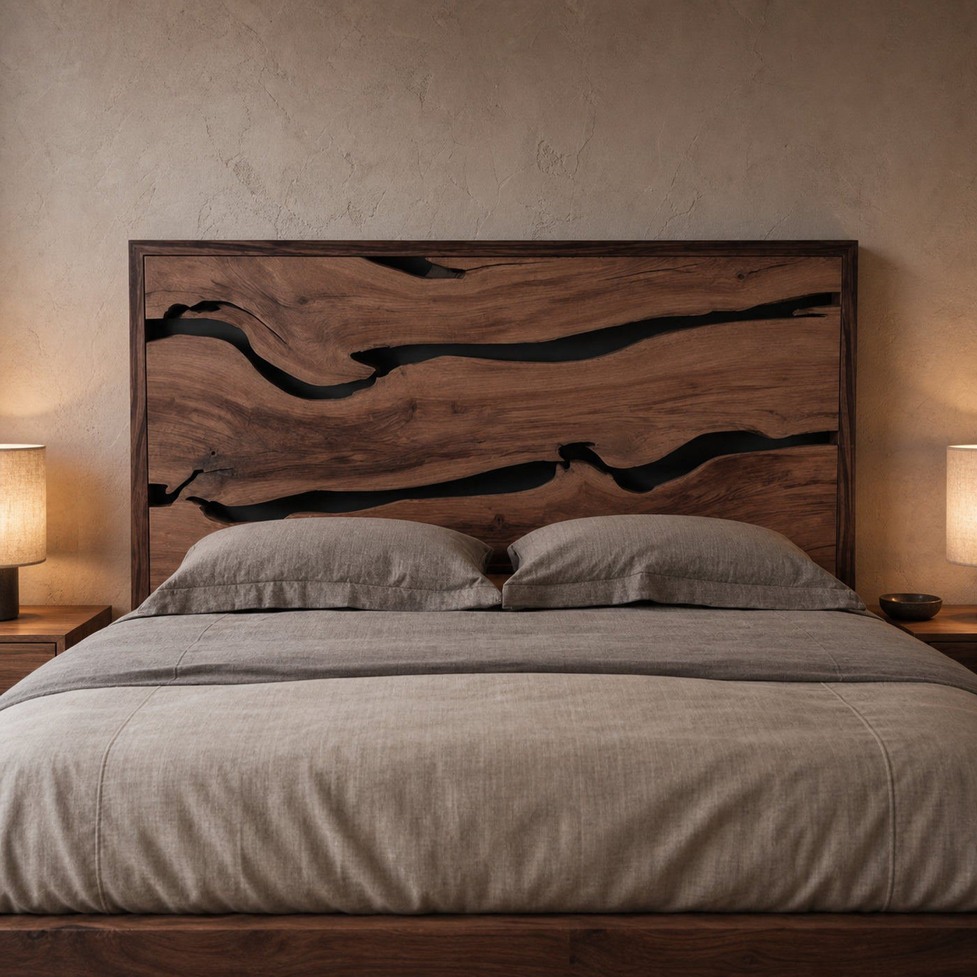 Contemporary Live Edge Headboard With Natural Woodgrain - product view 7