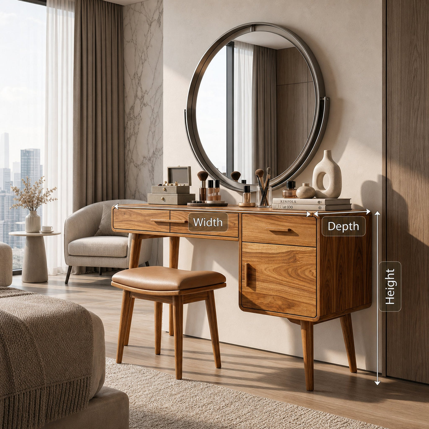 Contemporary Makeup Vanity Dressing Area Beauty Space Personal Area - product view 8