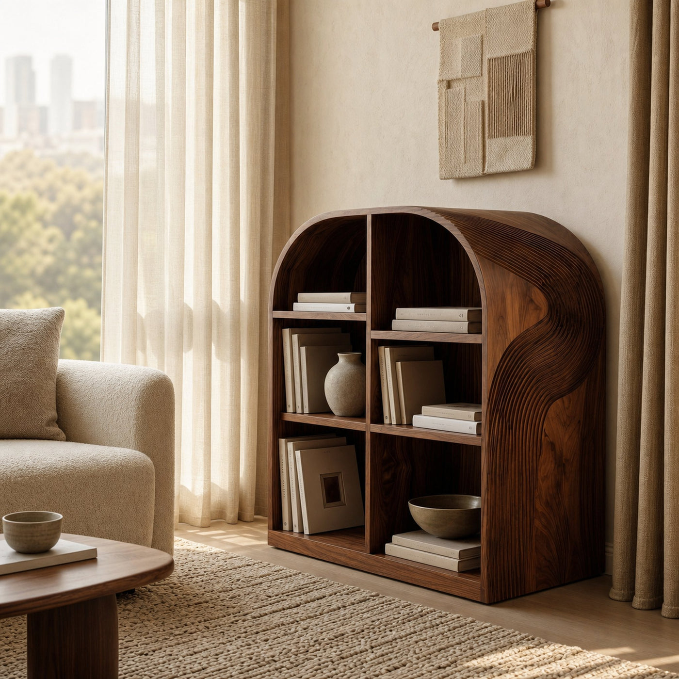 Contemporary Open Wooden Magazine Rack With For Living Room - product view 6