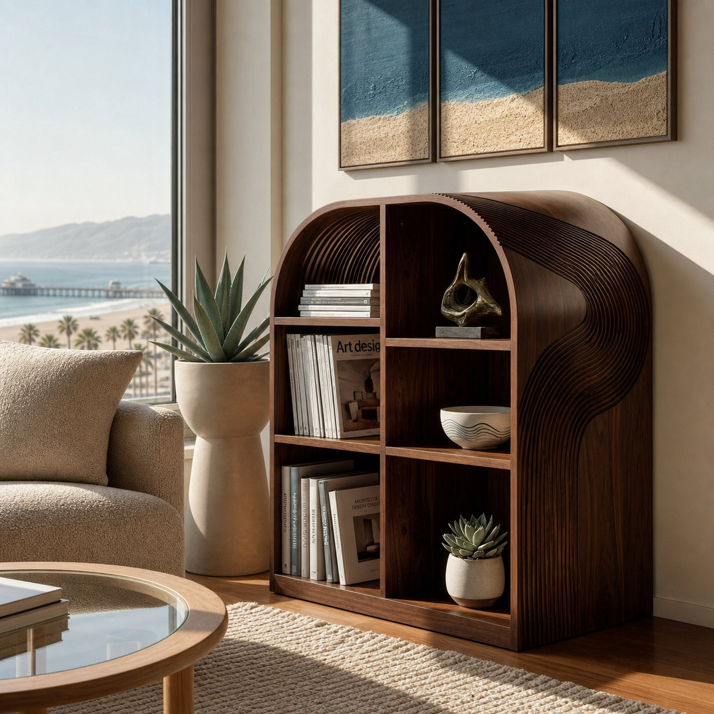 Contemporary Open Wooden Magazine Rack With For Living Room - product view 7