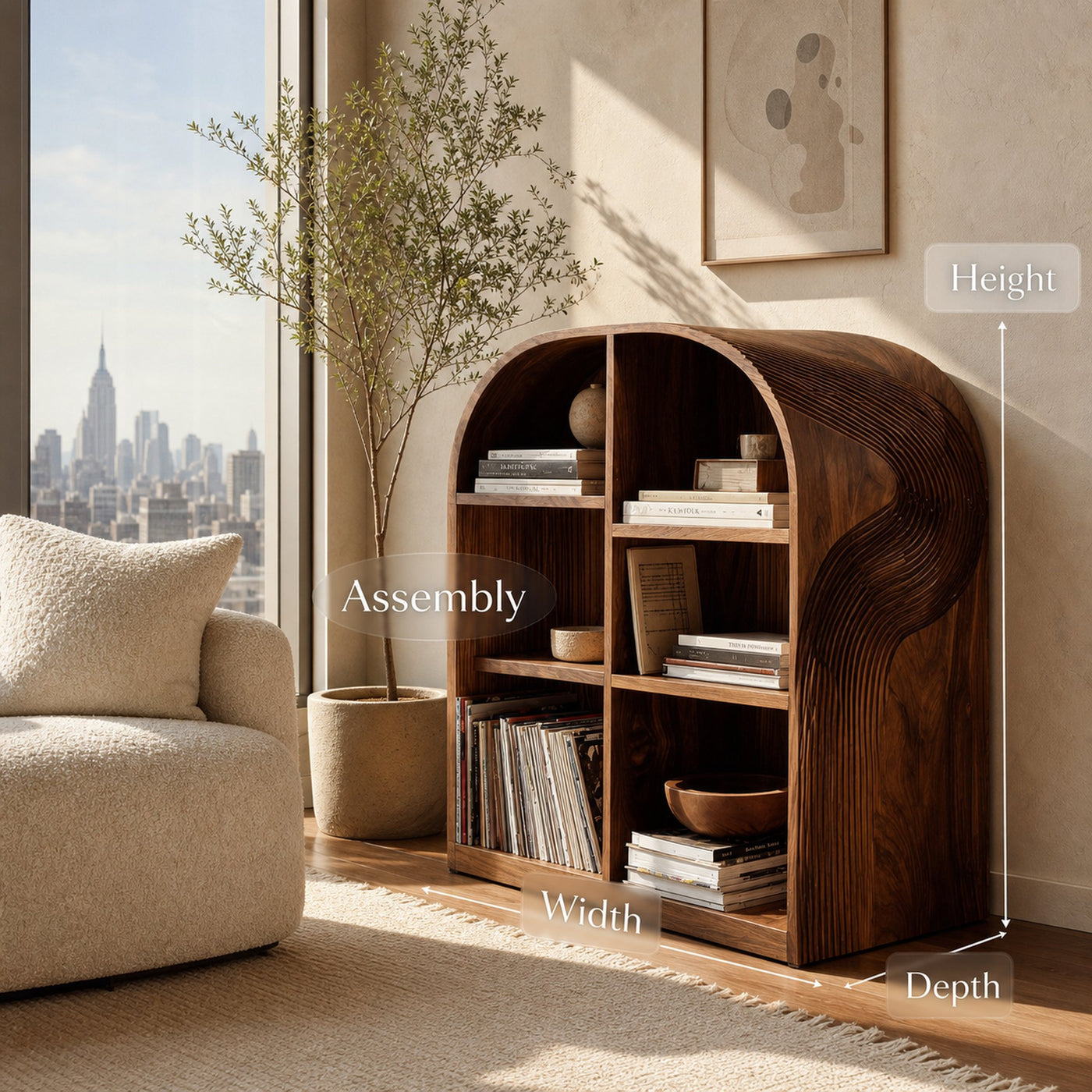 Contemporary Open Wooden Magazine Rack With For Living Room - product view 8