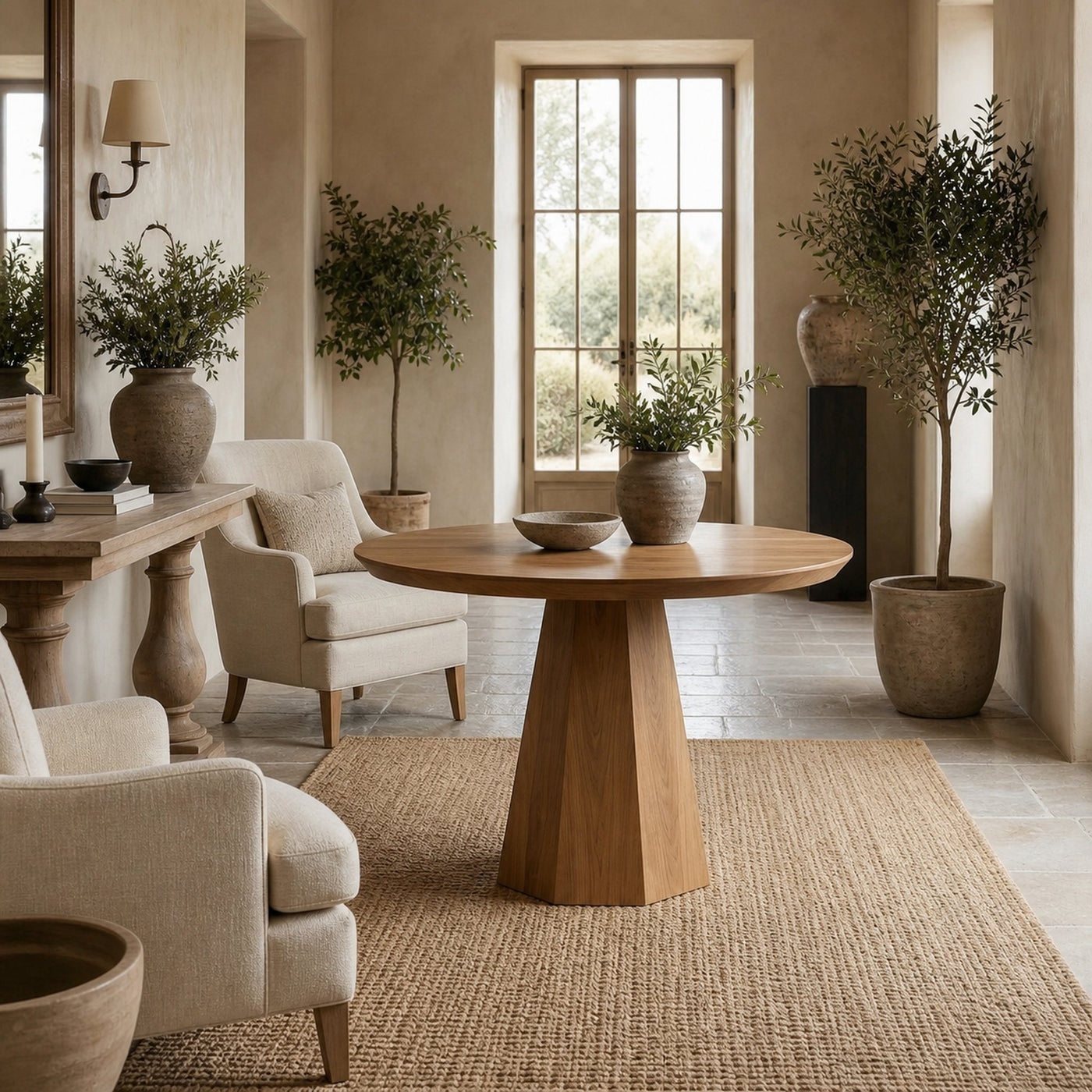 Contemporary Organic Round Entryway Foyer Table For Entryway - product view 6