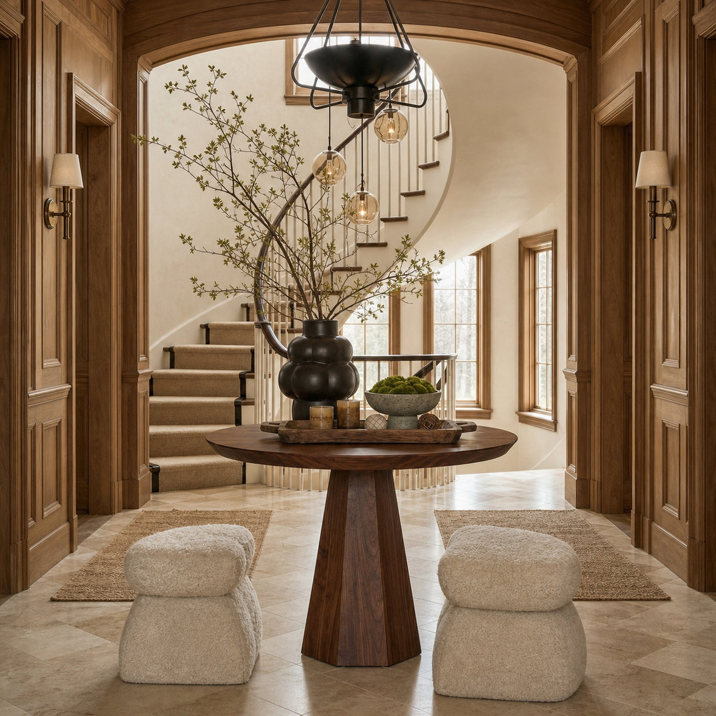 Contemporary Organic Round Entryway Foyer Table For Entryway - product view 7