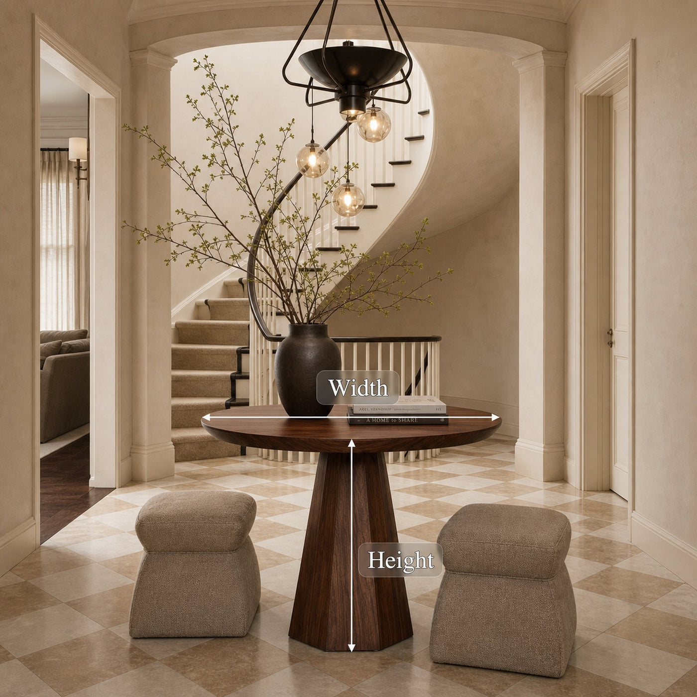 Contemporary Organic Round Entryway Foyer Table For Entryway - product view 8