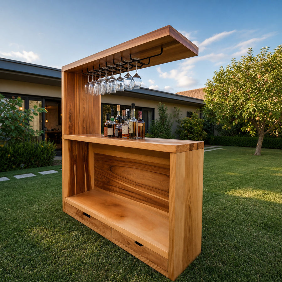 Contemporary Outdoor Bar Cabinet For Backyard Garden And Patio