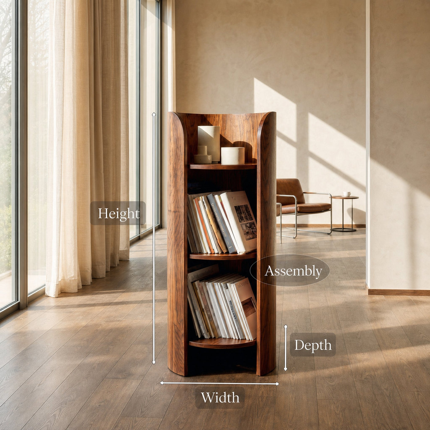 Contemporary Round Natural Wood Magazine Rack For Living Room - product view 8