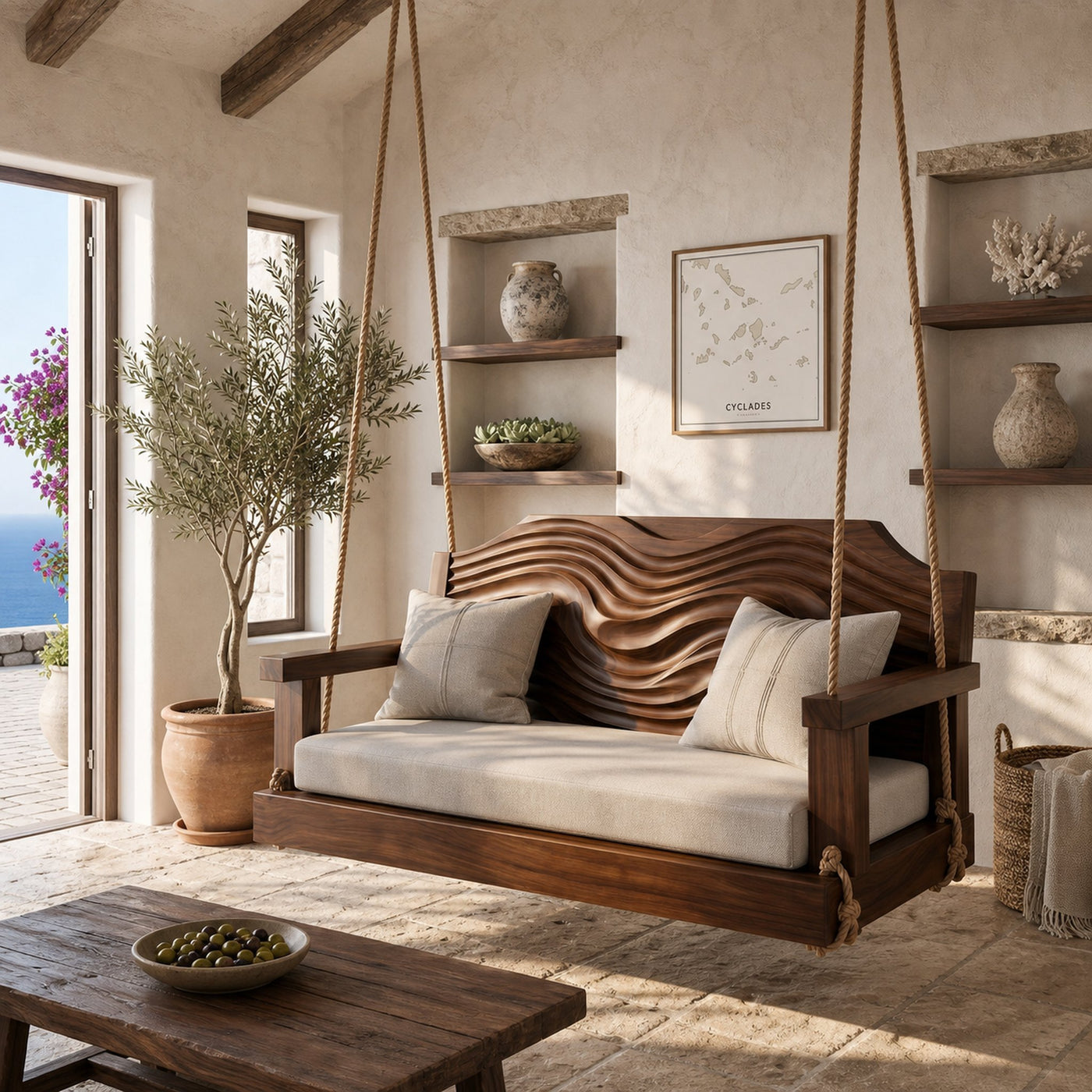 Contemporary Sculptural Back Indoor Swing Reading Corner Interior - product view 7