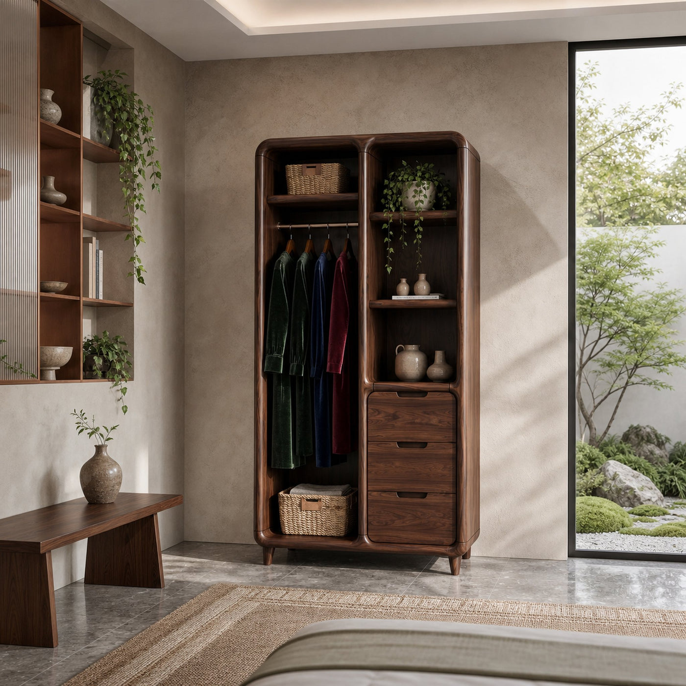 Contemporary Sculptural Edge Wardrobe For Studio Apartment Space - product view 7