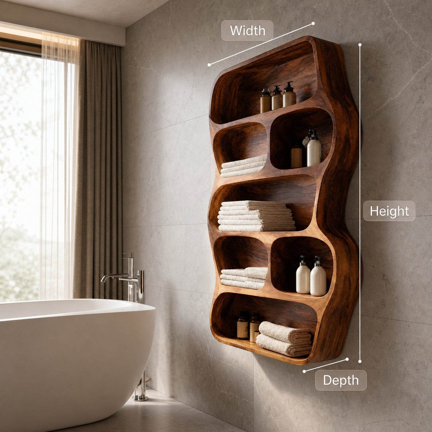 Contemporary Wall Shelf For Bathroom Space - product view 6