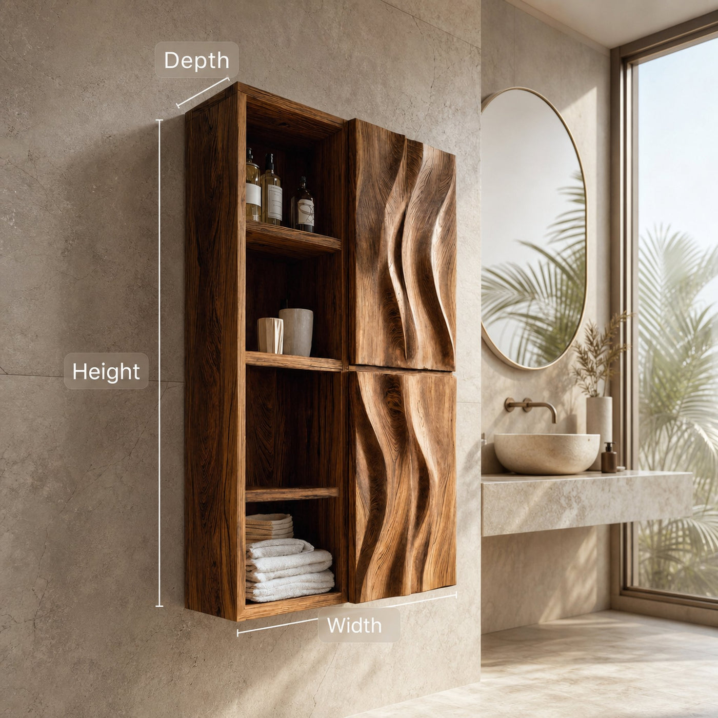 Contemporary Wall-Mounted Bathroom Cabinet For Bathroom - product view 6