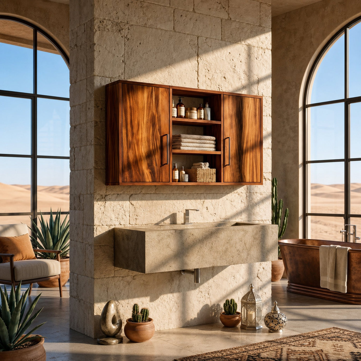 Contemporary Wave Front Bathroom Cabinet Luxury Bathroom - product view 6