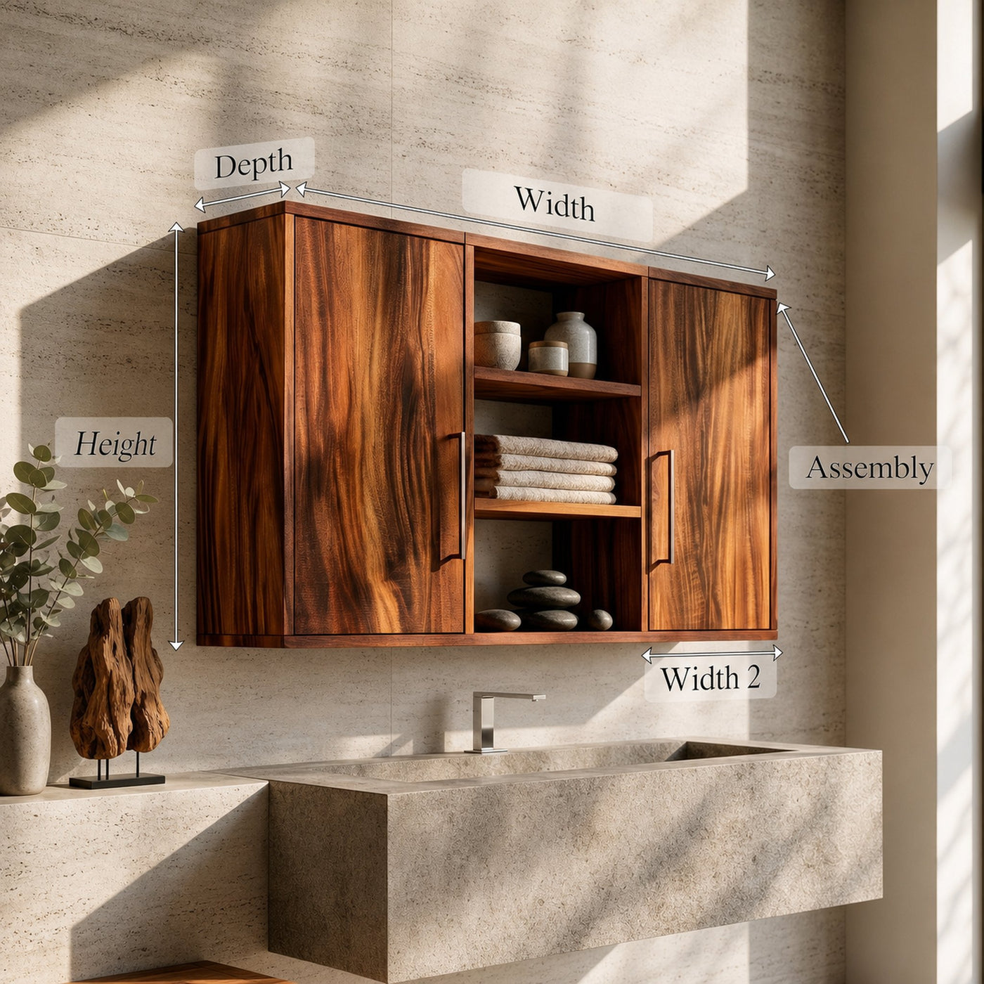 Contemporary Wave Front Bathroom Cabinet Luxury Bathroom - product view 8