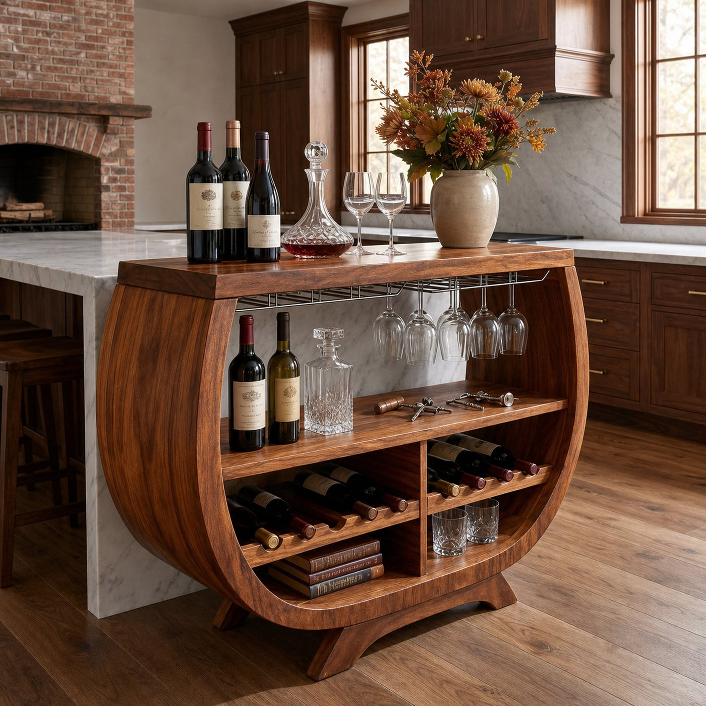 Contemporary Wine Cabinet With Wine Rack For Dining Area