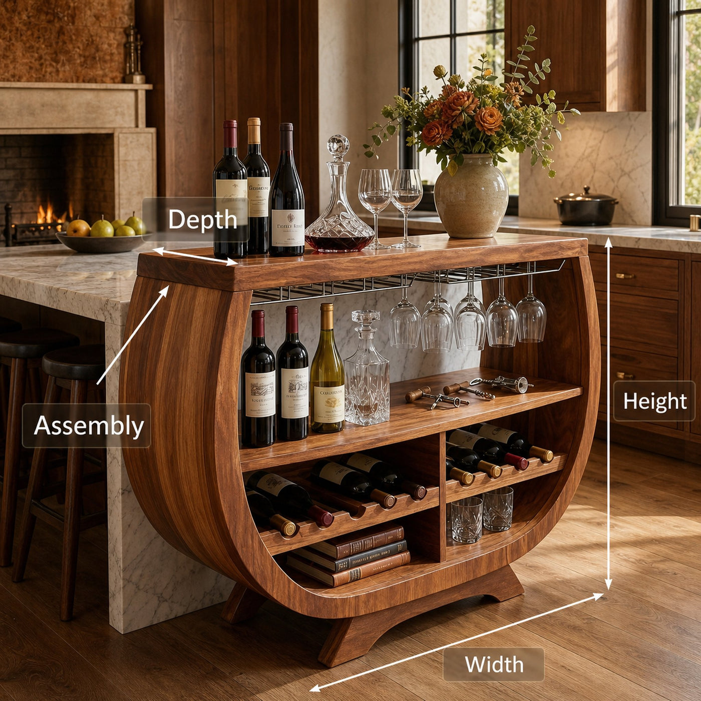 Contemporary Wine Cabinet With Wine Rack For Dining Area - product view 8
