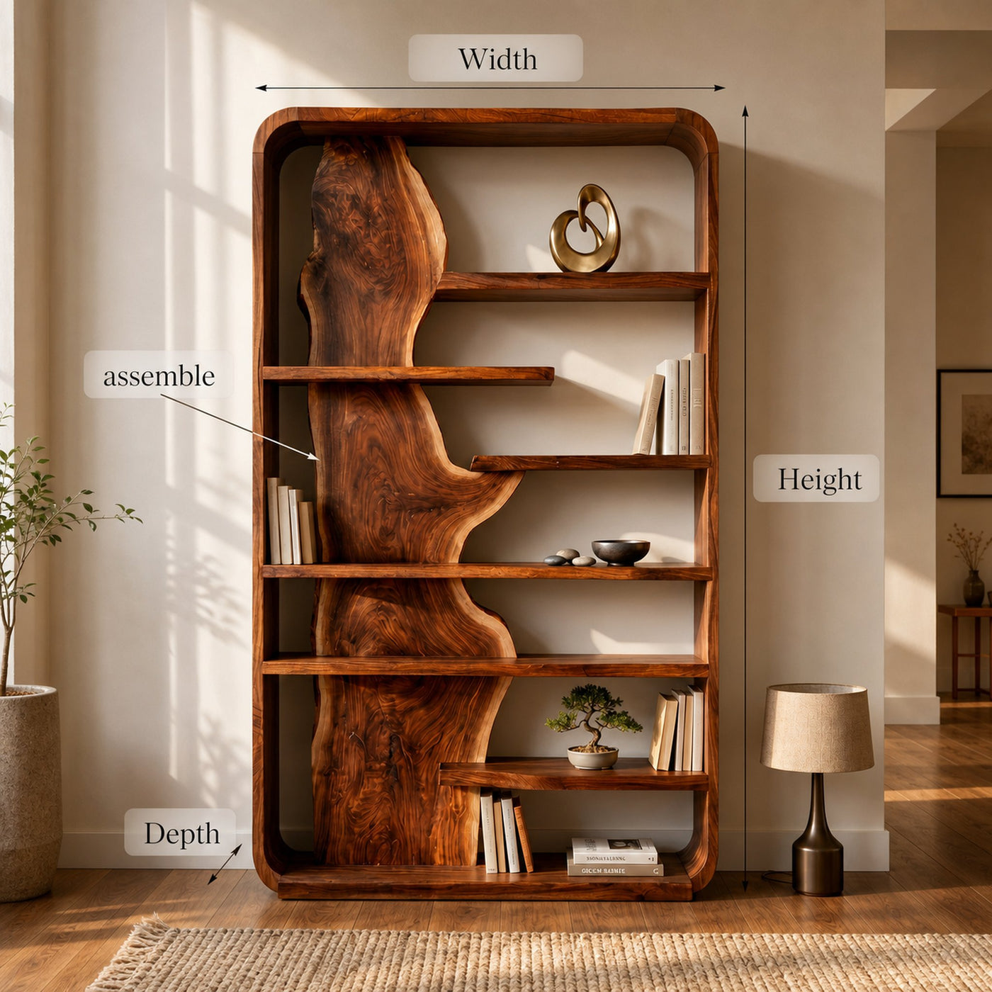 Contemporary Wooden Standing Shelf For Home Office Storage - product view 8