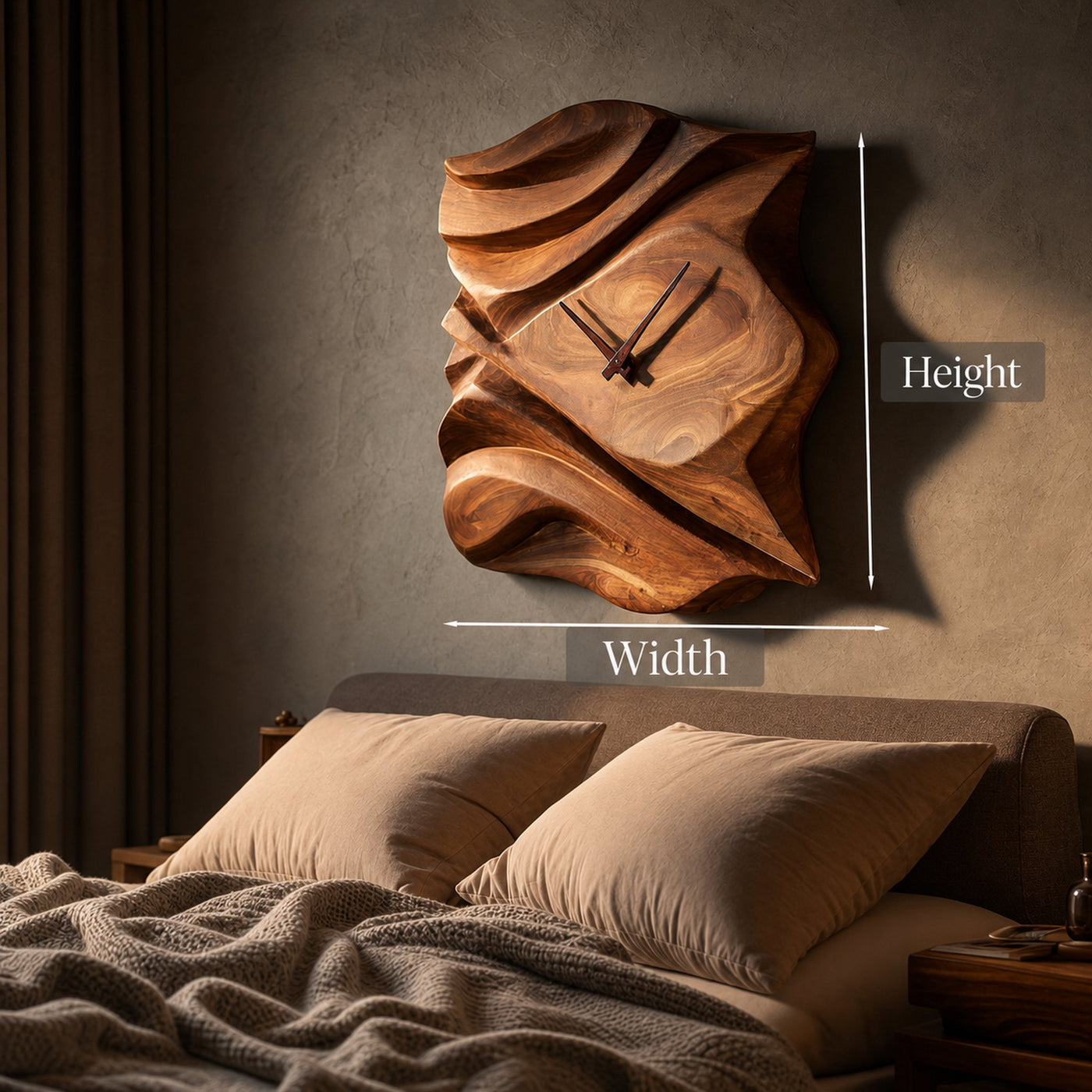 Contemporary Wooden Wall Clock For Bedroom Accent - product view 8