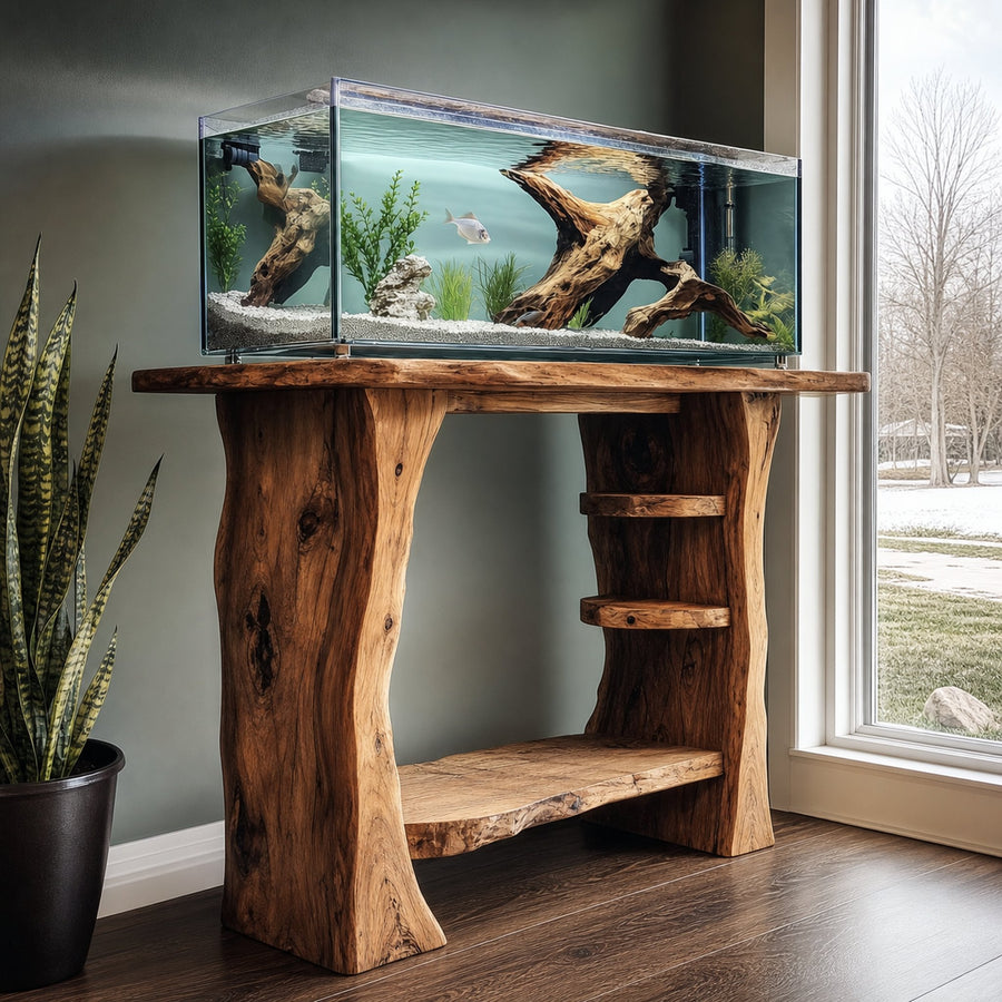 Custom Fish Tank  Live Edge Aquarium Decor Living Room Gift