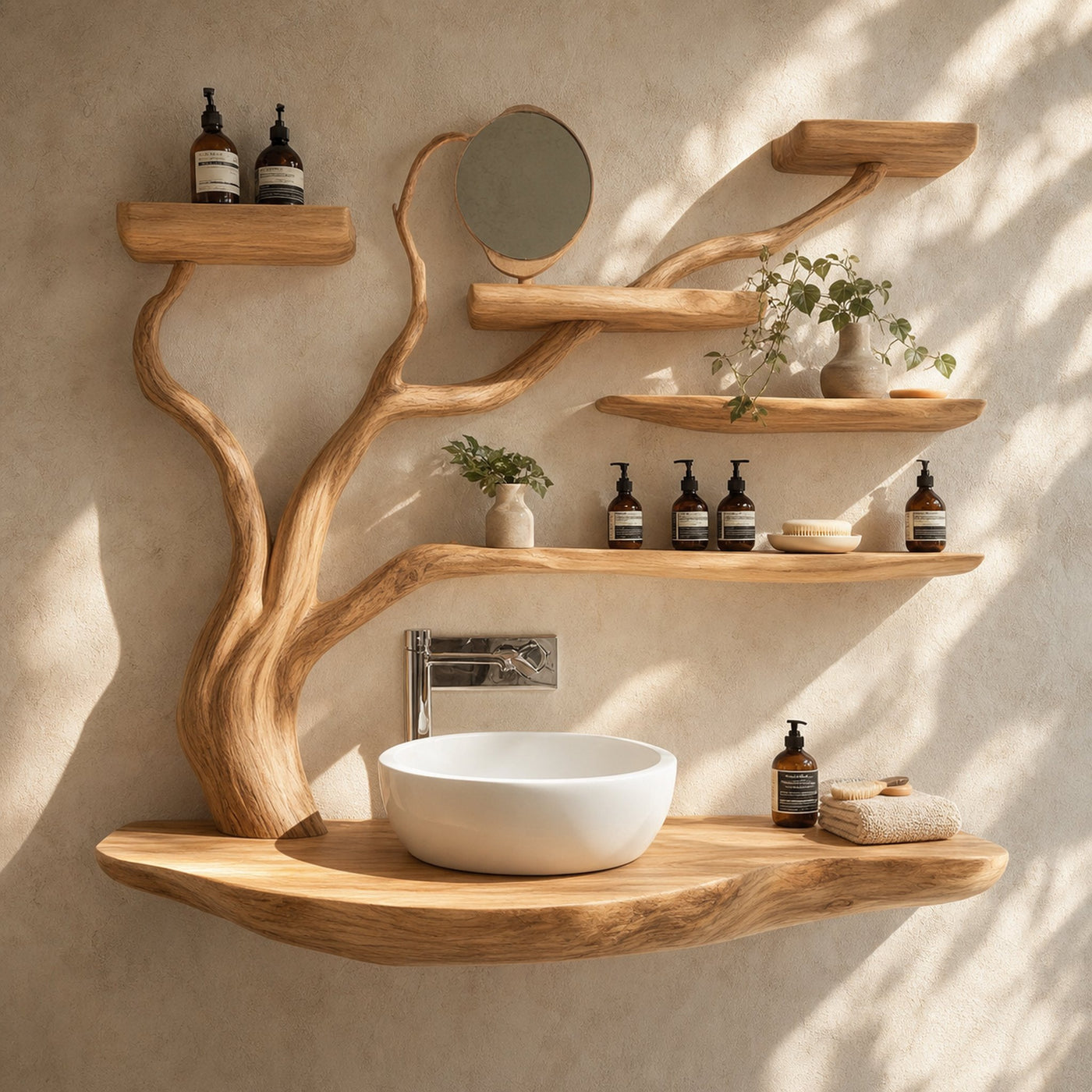 Custom Rustic Bathroom Vanity Sink Shelf Bathroom