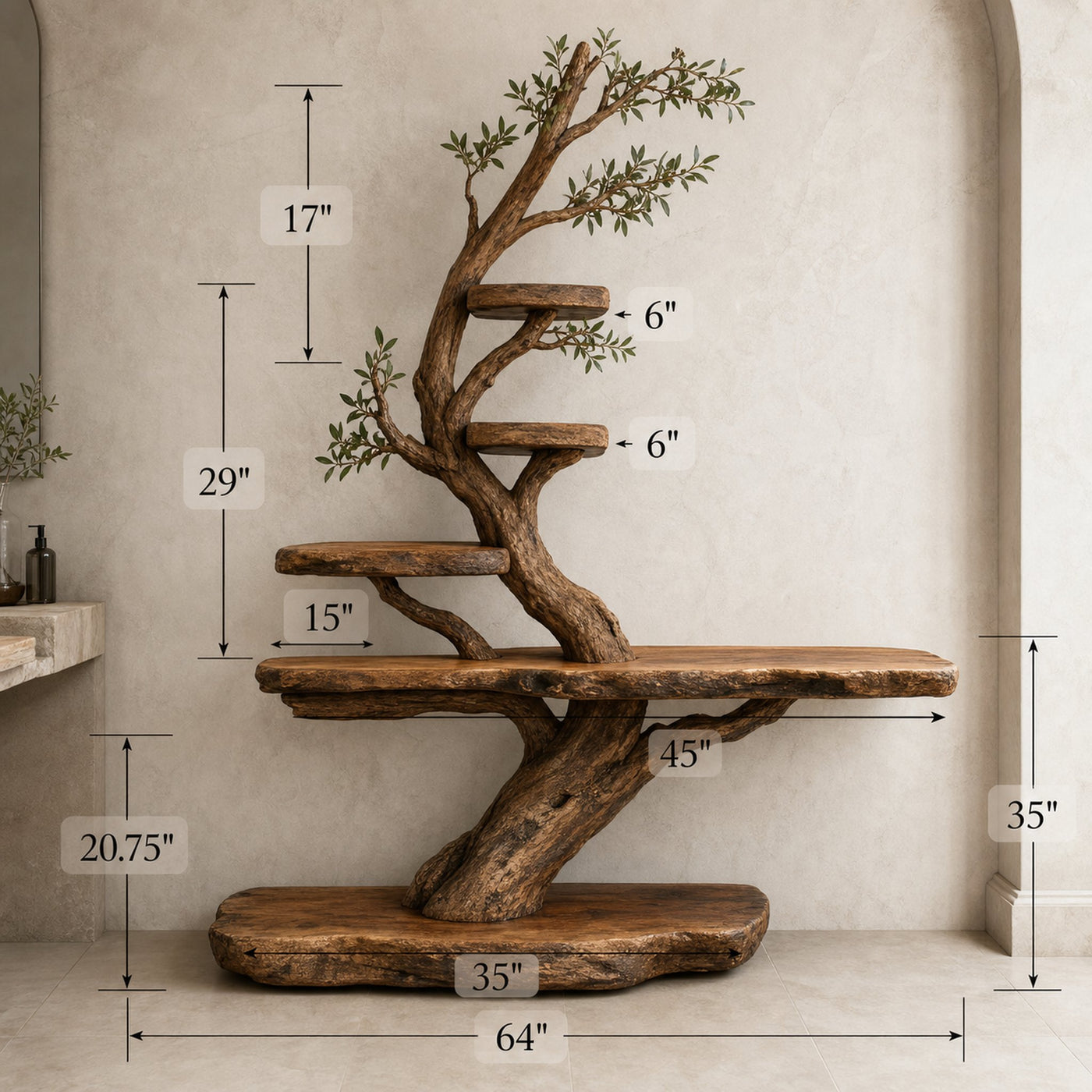 Custom Rustic Bathroom Vanity Sink Shelf Bathroom - product view 8