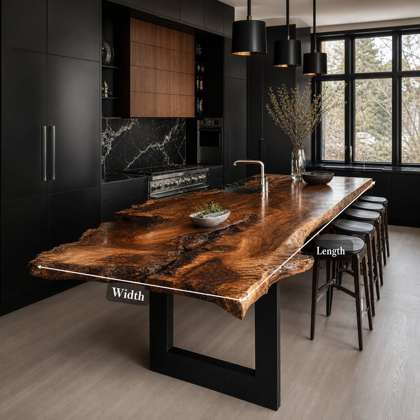 Dark Modern Kitchen Island Kitchen Or Chef Studio - product view 6