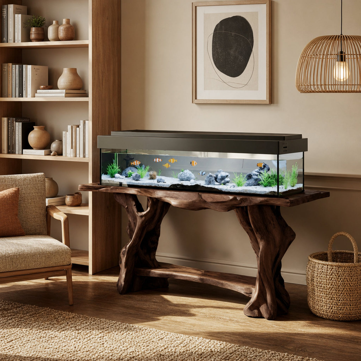 Elegant Coffee Table With Built-in Aquarium Design - product view 7