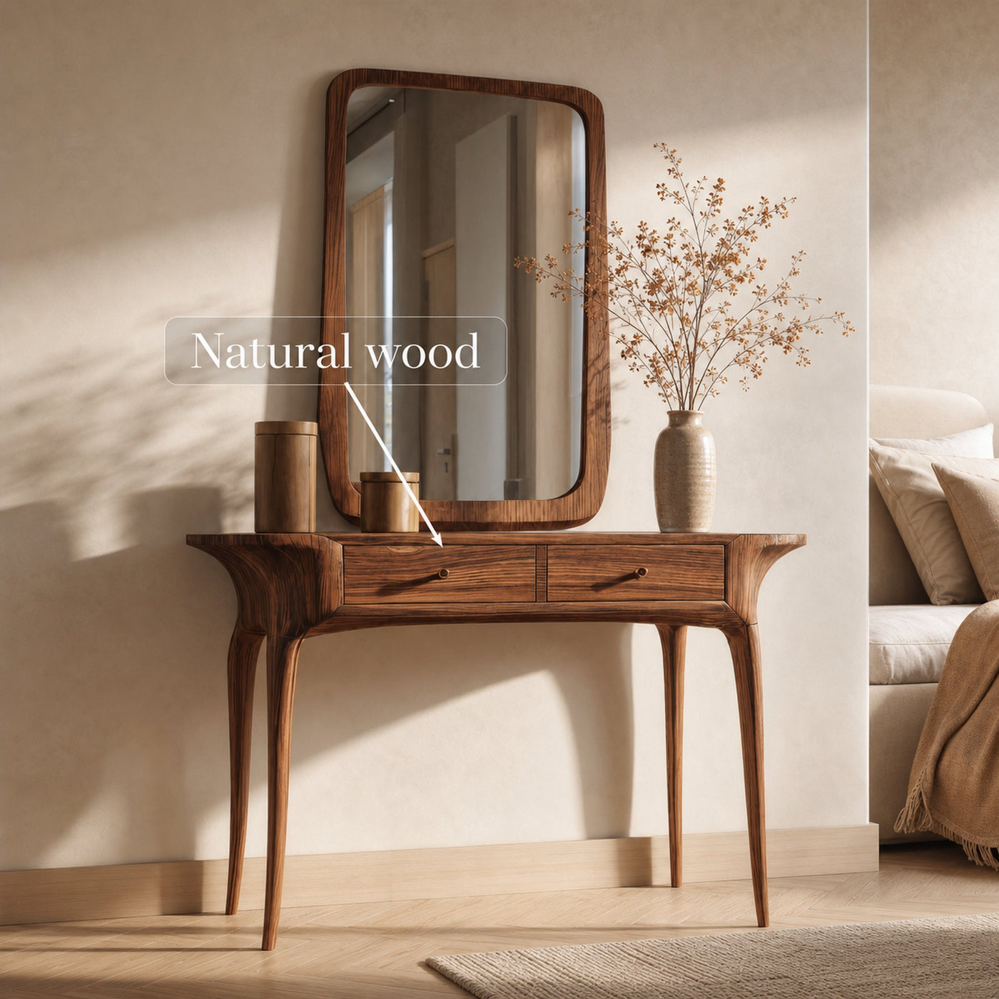 Elegant Handmade Vanity Table With Drawers For Bedroom - product view 6