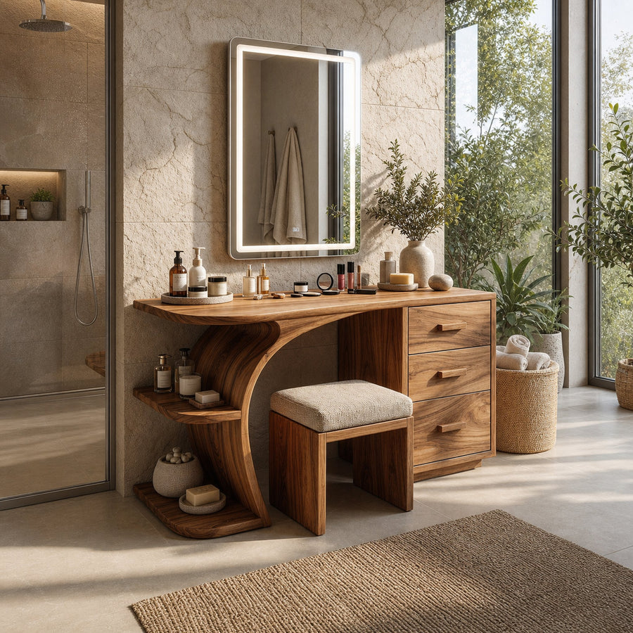Elegant Makeup Vanity Table Personal Beauty Area Dressing Space