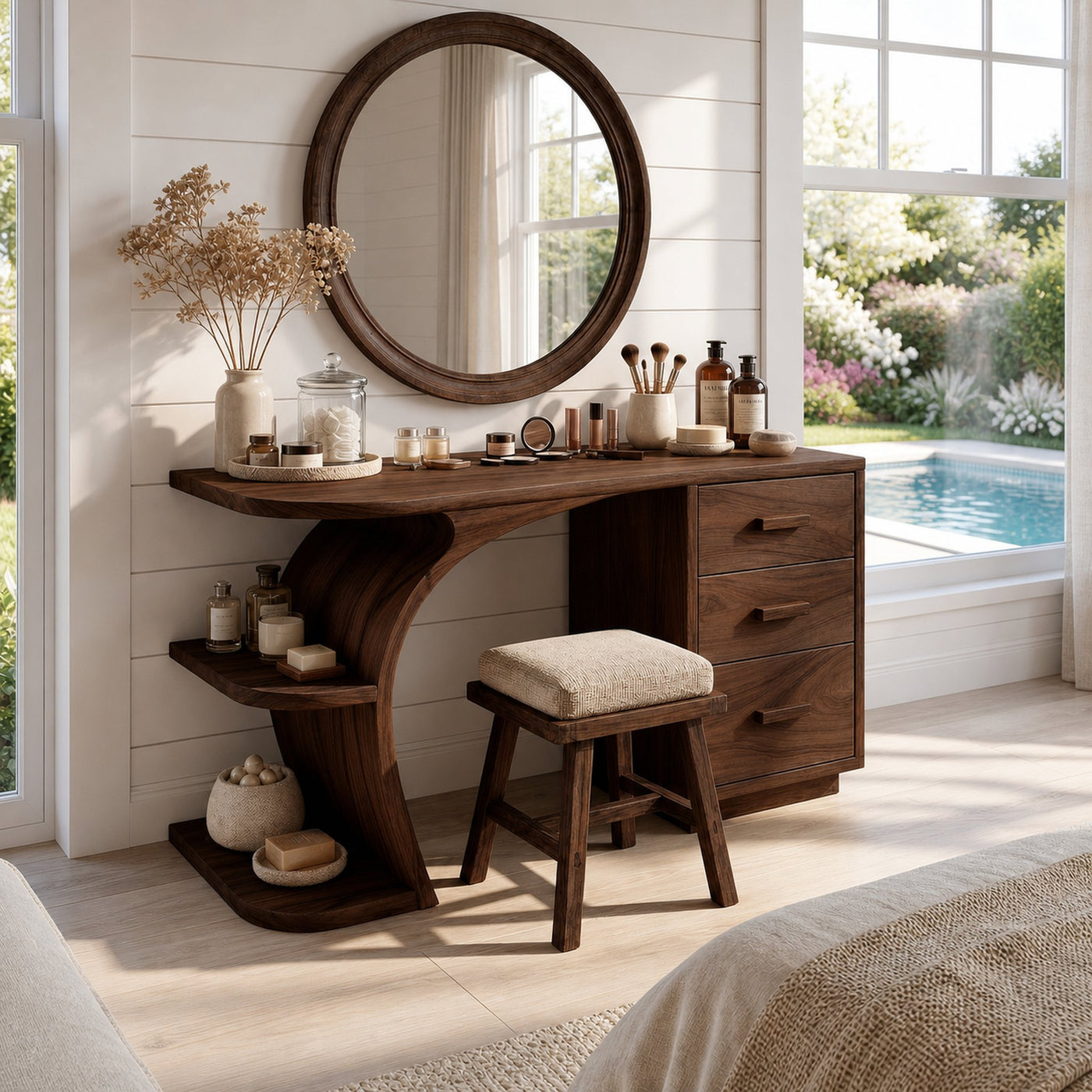 Elegant Makeup Vanity Table Personal Beauty Area Dressing Space - product view 7