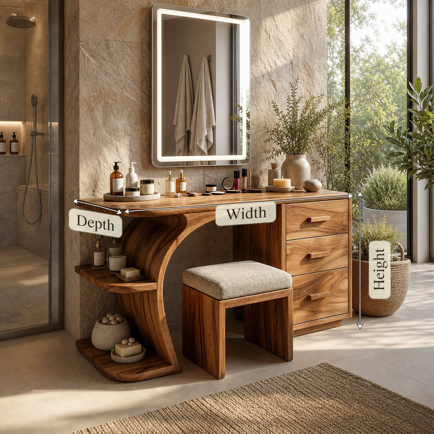 Elegant Makeup Vanity Table Personal Beauty Area Dressing Space - product view 8
