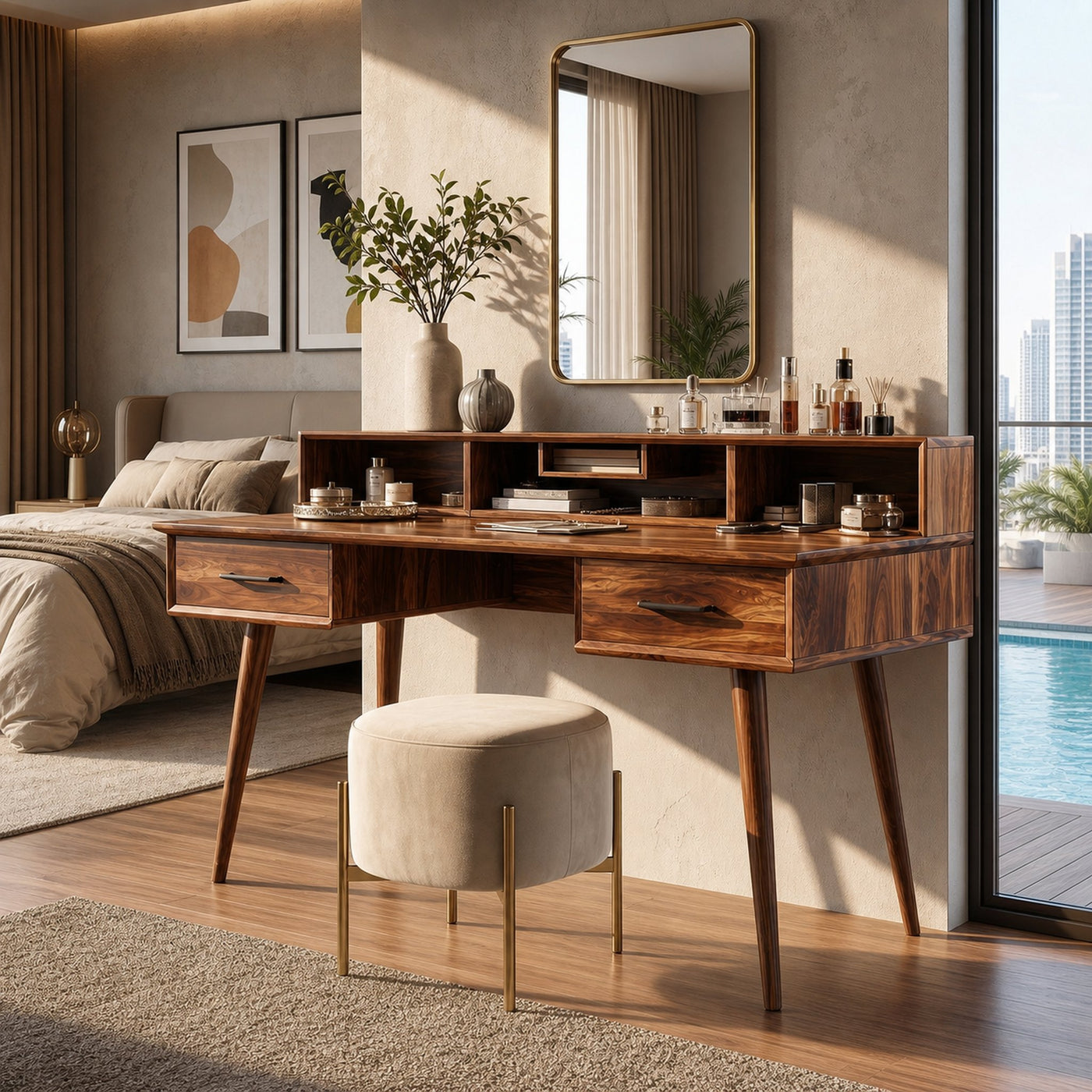 Elegant Vanity Table Bedroom Dressing Area Personal Beauty Space - product view 6
