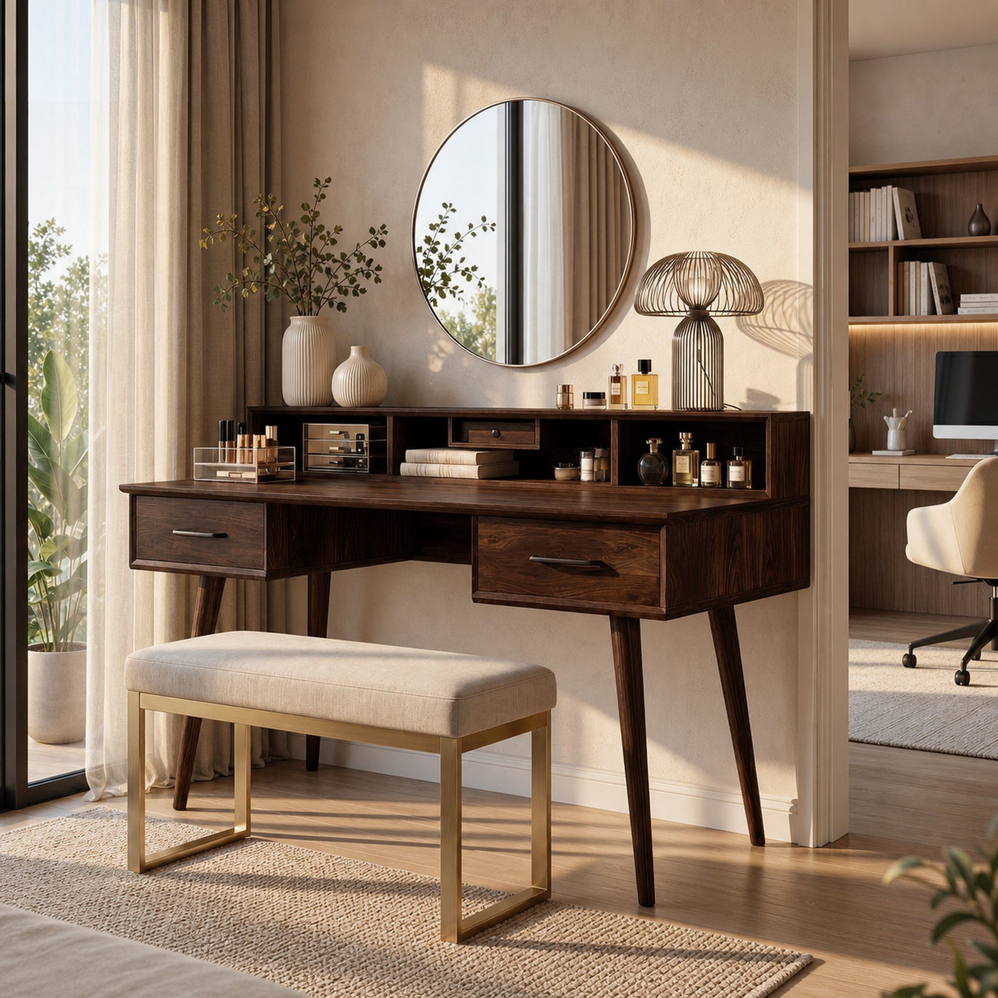 Elegant Vanity Table Bedroom Dressing Area Personal Beauty Space - product view 7